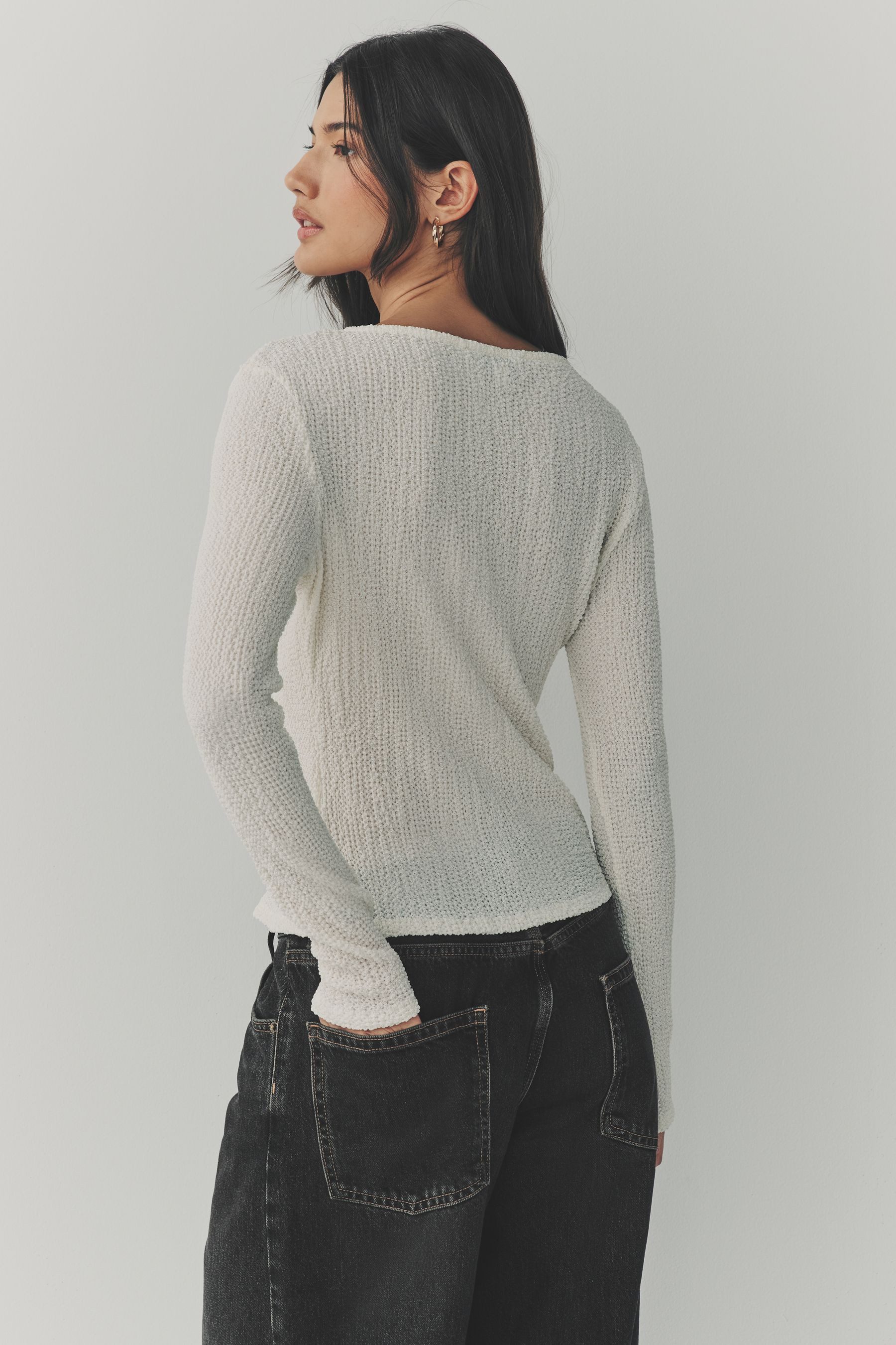 Next Strickjacke Langärmelige, geknöpfte Strickjacke mit Struktur (1-tlg) günstig online kaufen