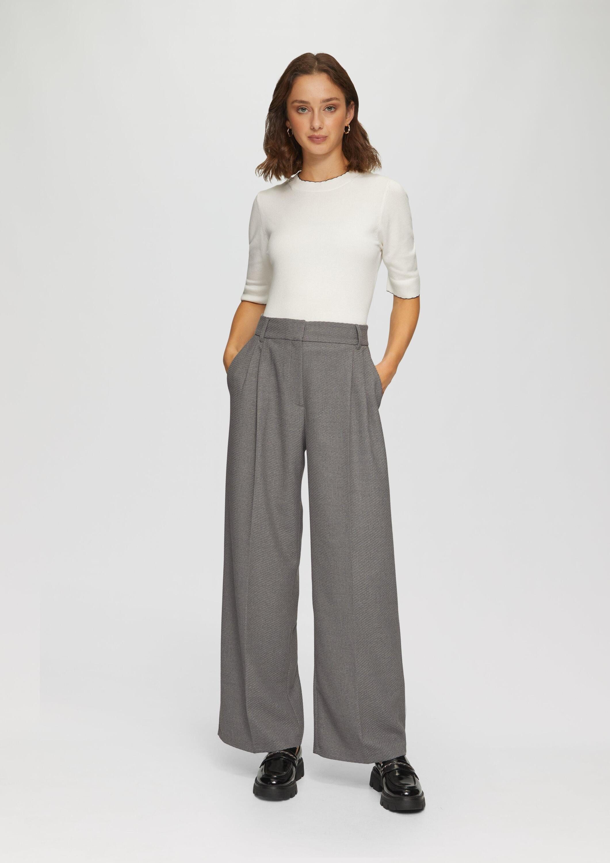 s.Oliver Chinos Hose Wide-Leg-Hose mit Extra-High-Rise