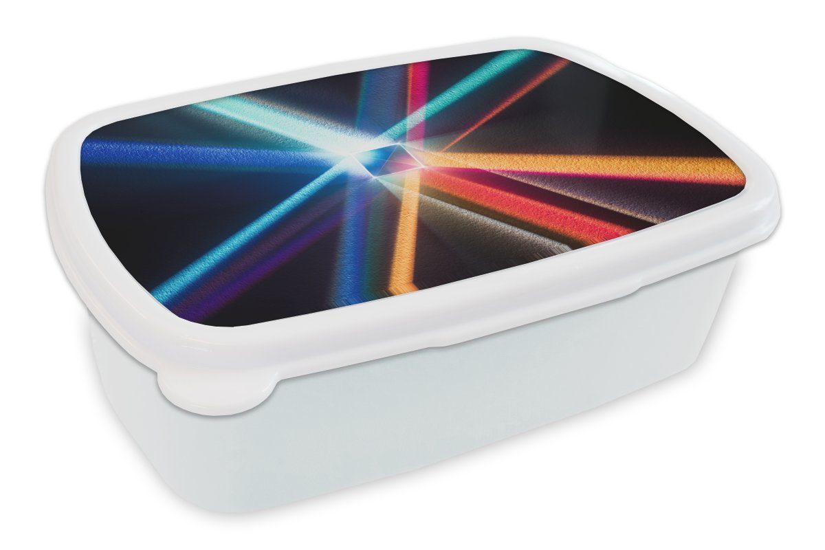 MuchoWow Lunchbox Prisma mit verschiedenen Farben, Kunststoff, (2-tlg), Brotbox für Kinder und Erwachsene, Brotdose, für Jungs und Mädchen weiß