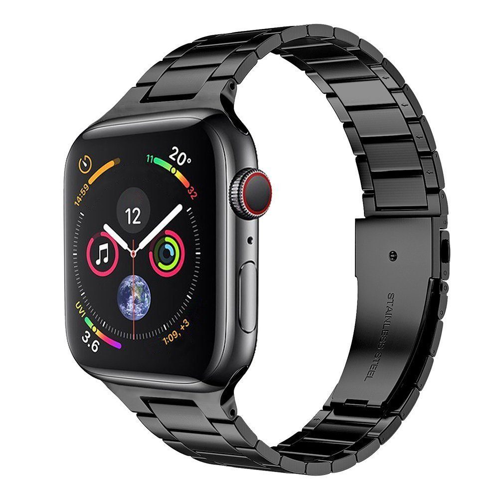 YSDYM Smartwatch-Armband Armband Kompatibel mit Apple Watch 38mm 40mm 41mm,Metall Uhrenarmband, apple watch 7 armband 41mm, Armbänder für iWatch Serie 7 6 SE 5 4 Schwarz
