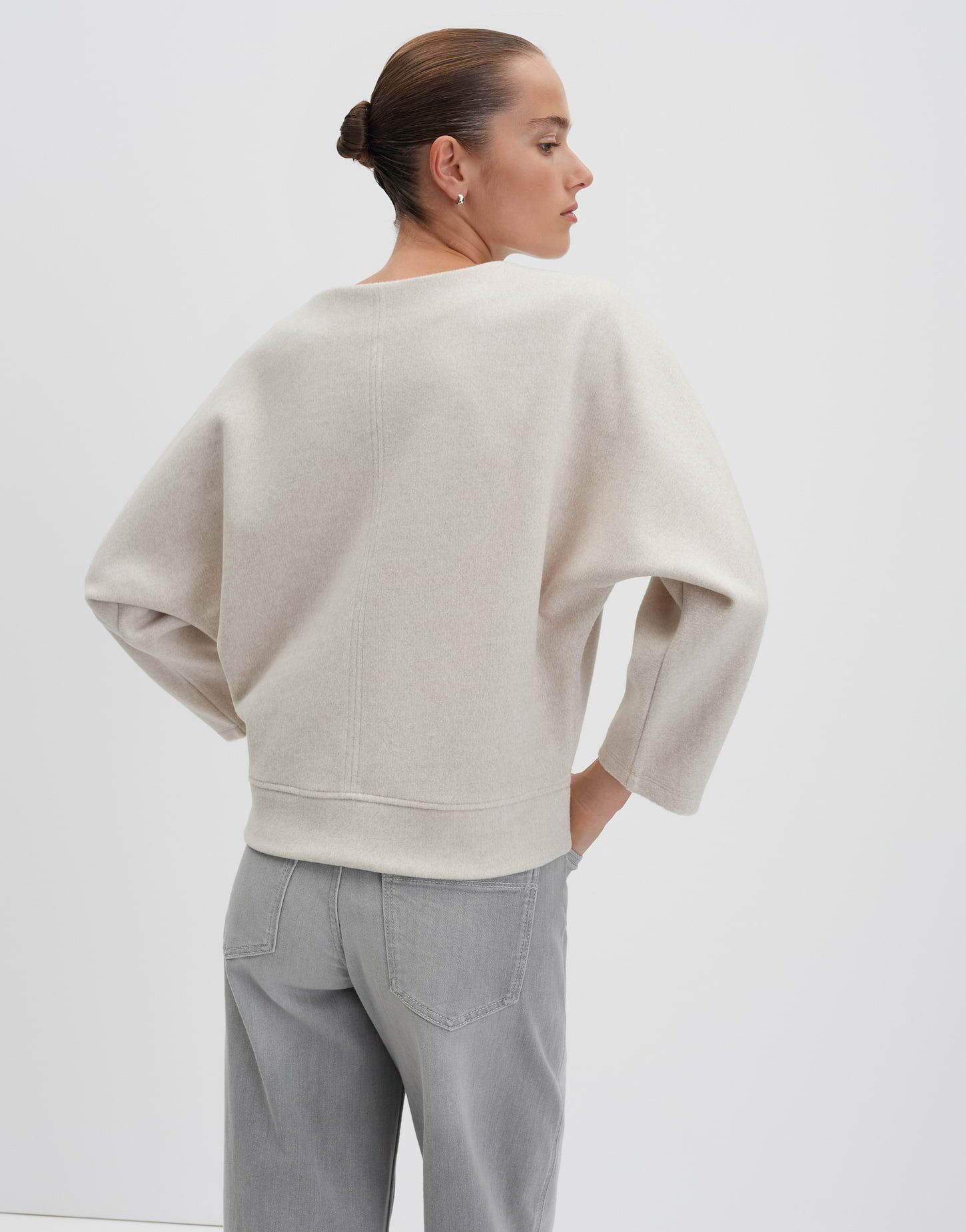someday Sweatshirt UDANA Regular mit Mélange Effekt Weiches Sweatshirt mit U-Boot-Ausschnitt