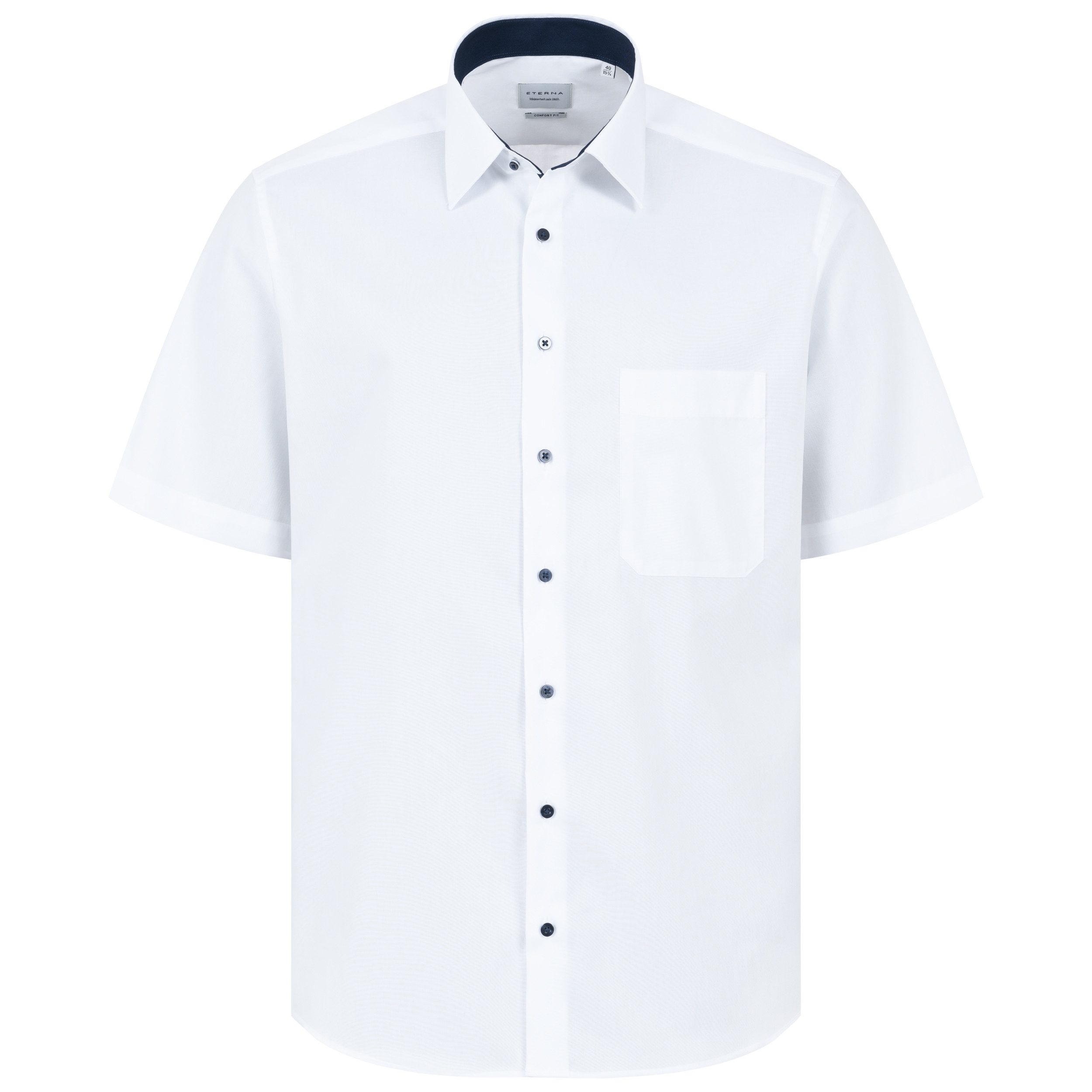 Eterna Kurzarmhemd Comfort Fit, 100 % Baumwolle Bügelfrei, Knitterfrei