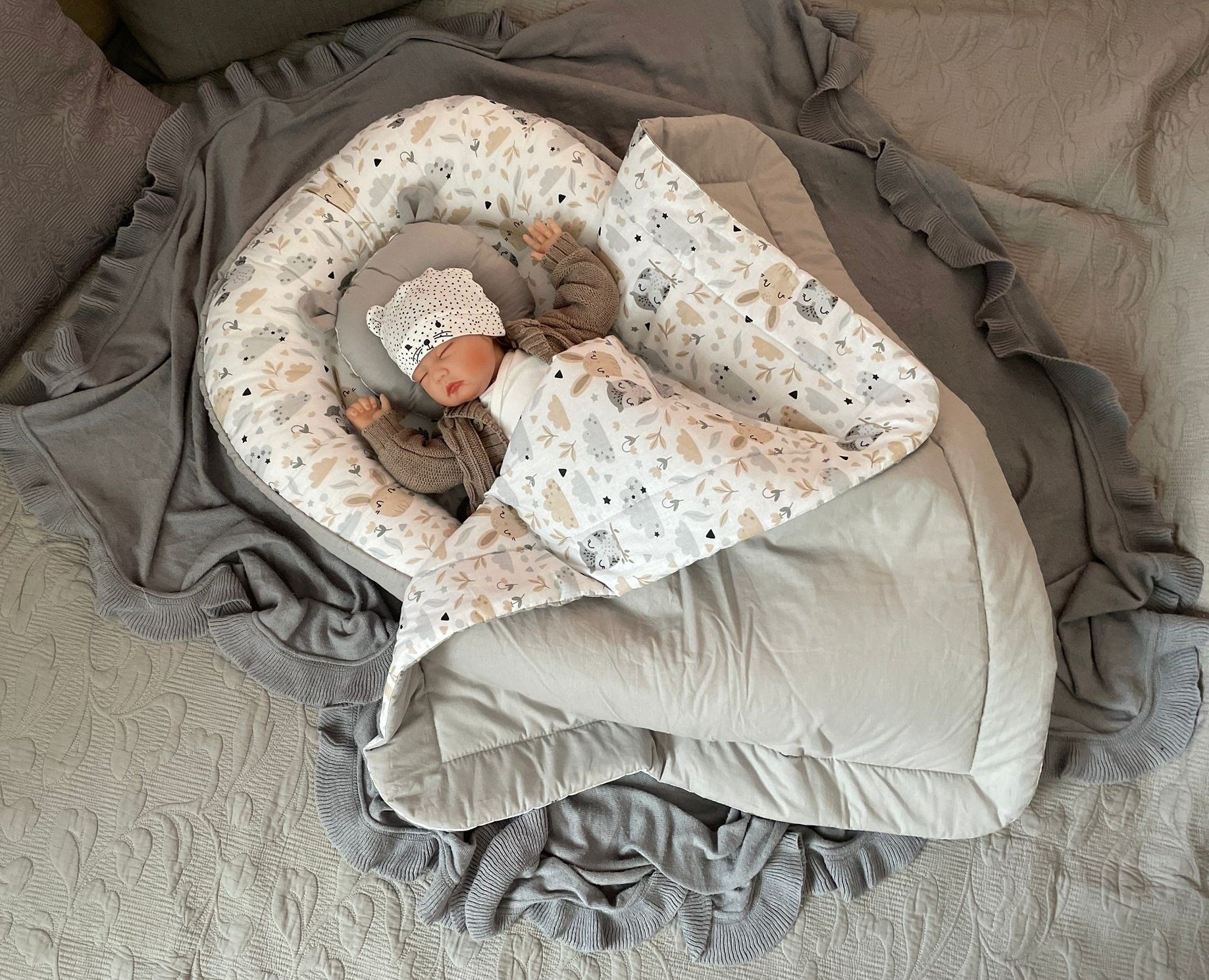 Loolay Bettnestchen BIO BAUMWOLLE BABYNEST Babykokon Neugeborene Babyaustat günstig online kaufen