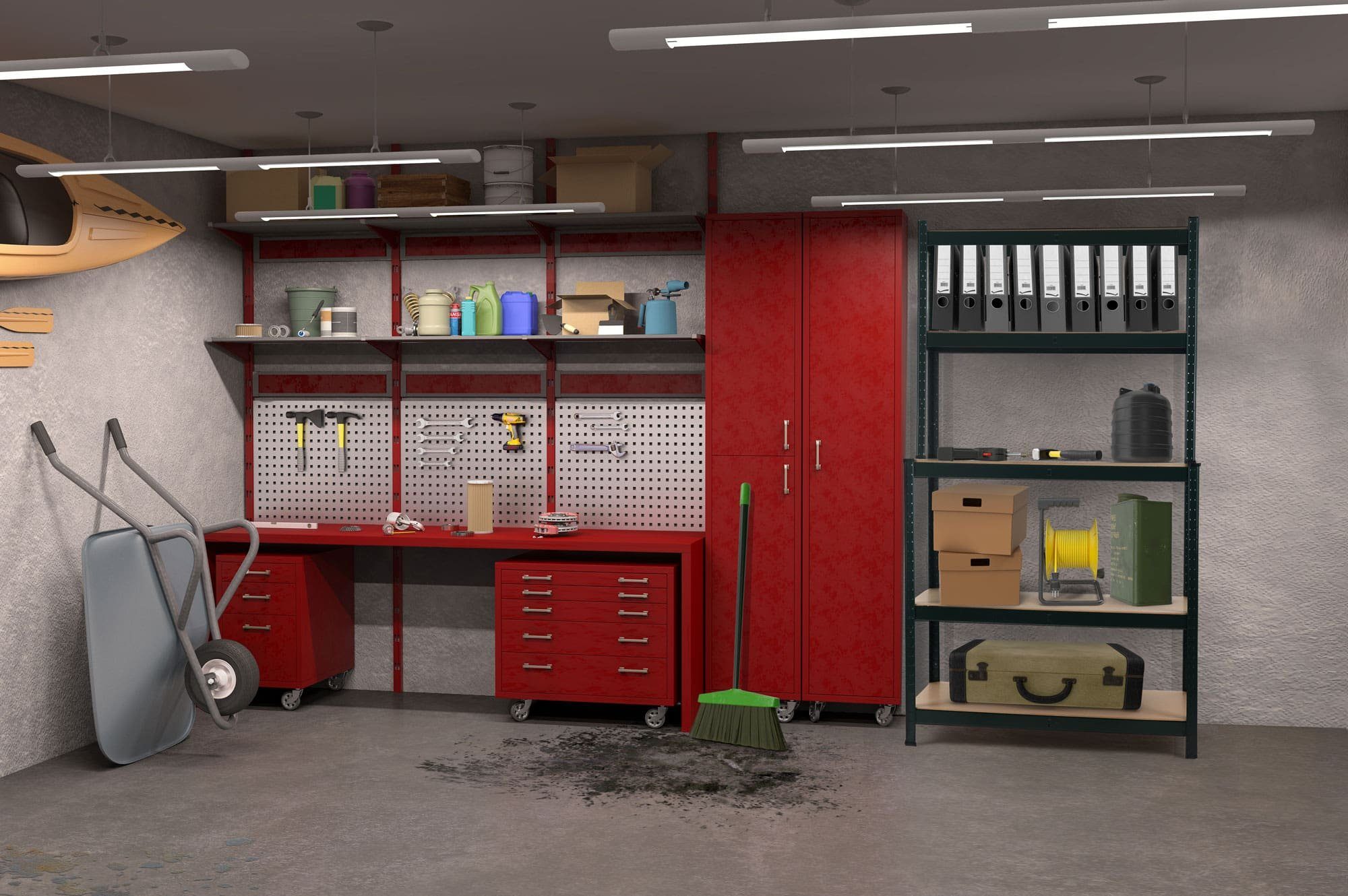 Stagecaptain Werkbank Werkbankregal - Robustes Steckregal für Werkstatt, Lagerraum, Keller, (2er Set, 2-tlg), Tragkraft gesamt: 625 kg
