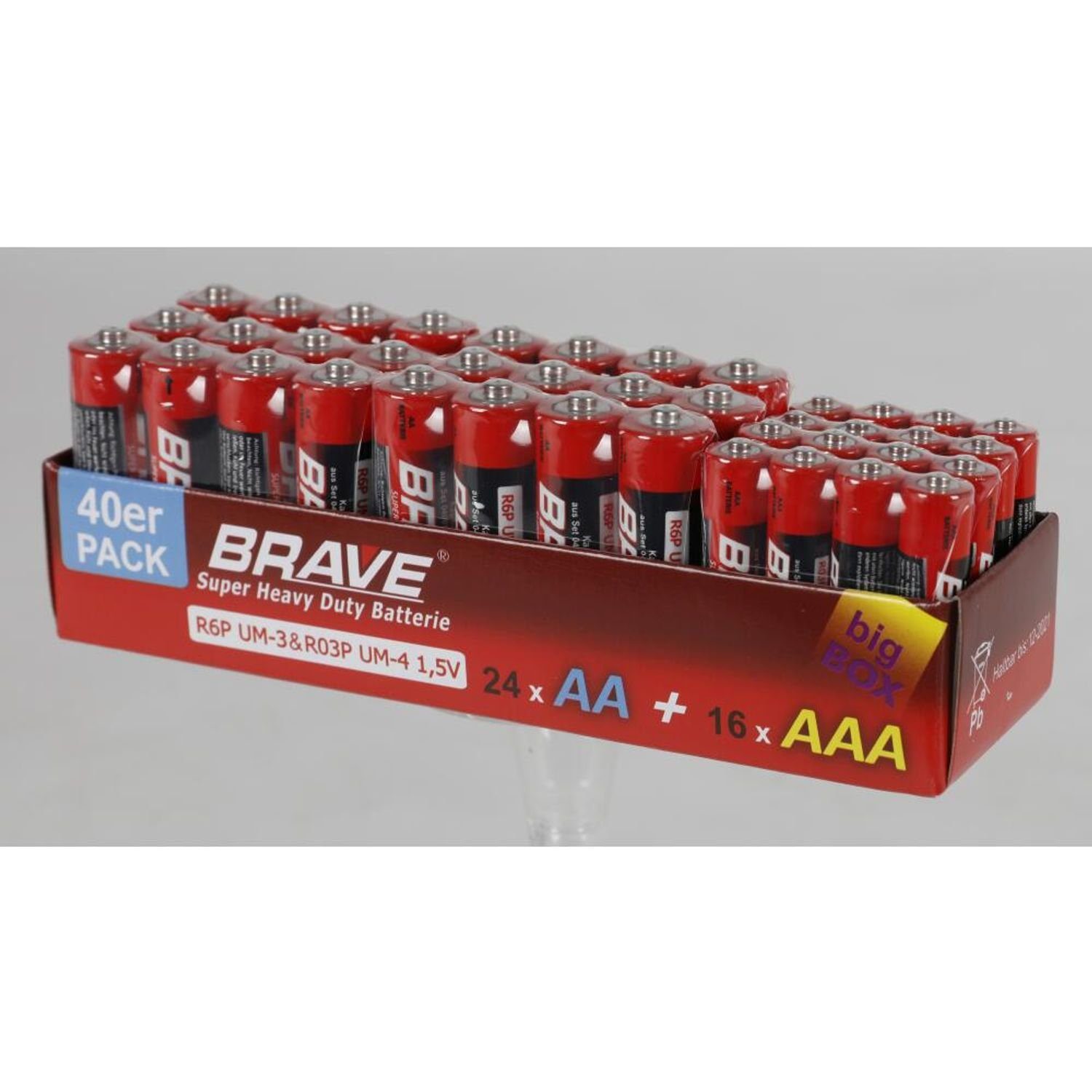 BURI 24x 40er-Pack Brave Batterien AA & AAA Großpackung 960 Stück Batterie, (960 St)