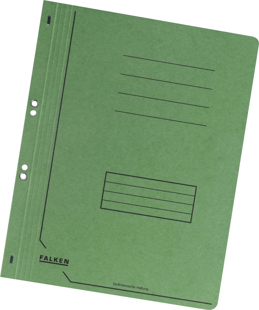 Falken Hefter Ösenhefter A4 1/1 Vorderdeckel Karton kaufmännische Heftung grün