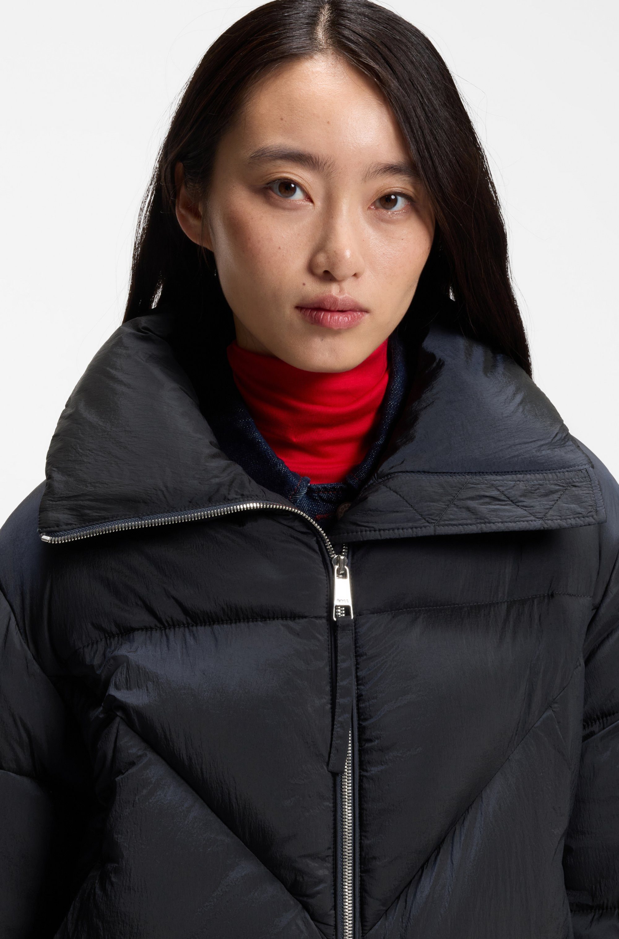 BOSS ORANGE Steppjacke Padilena Premium Damenmode Regular Fit mit Stehkragen, gefütterte Taschen