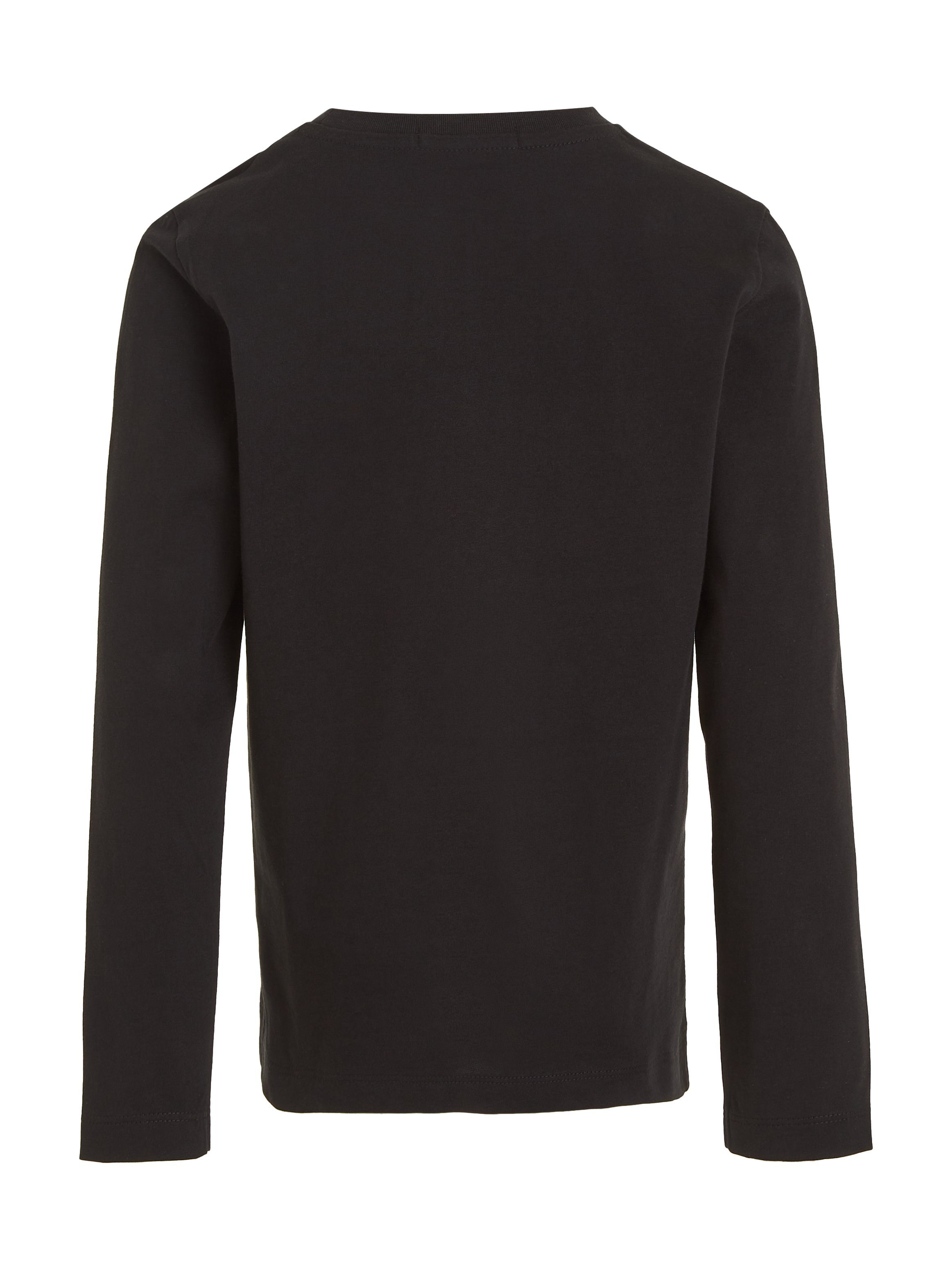 CHEST Calvin TOP Klein Black Logodruck Langarmshirt mit Ck MONOGRAM Jeans LS