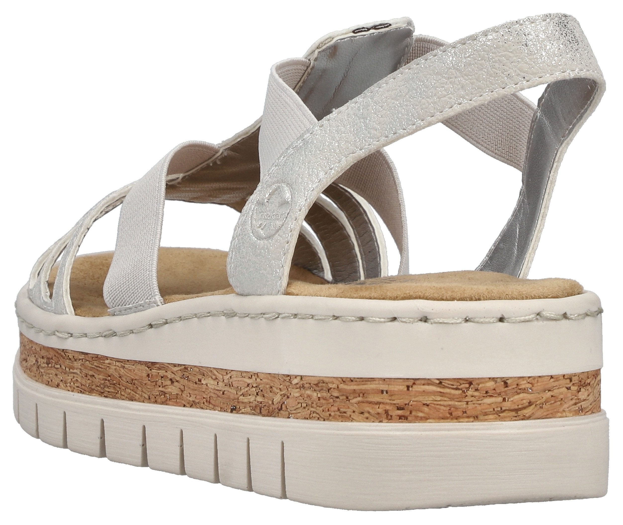 Rieker Keilsandalette Keilsandalette, Plateausandale, Sommerschuh in Metall günstig online kaufen