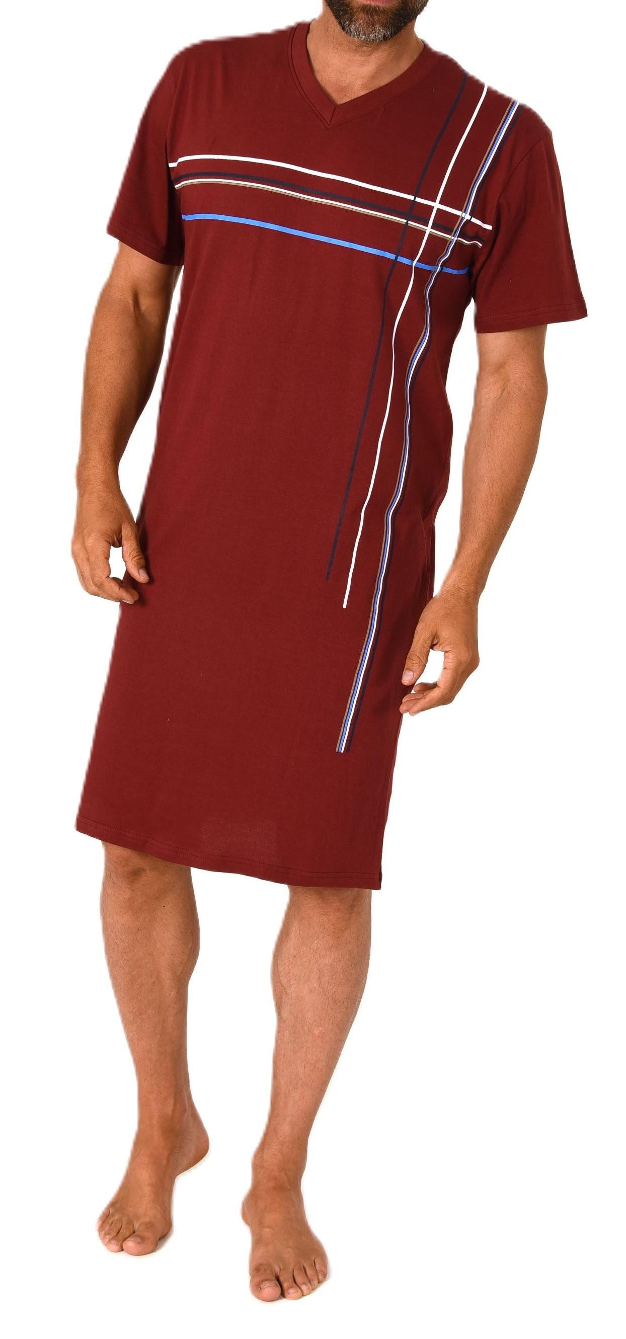 Normann Pyjama Normann Herren kurzarm Nachthemd mit eleganten Frontprint günstig online kaufen