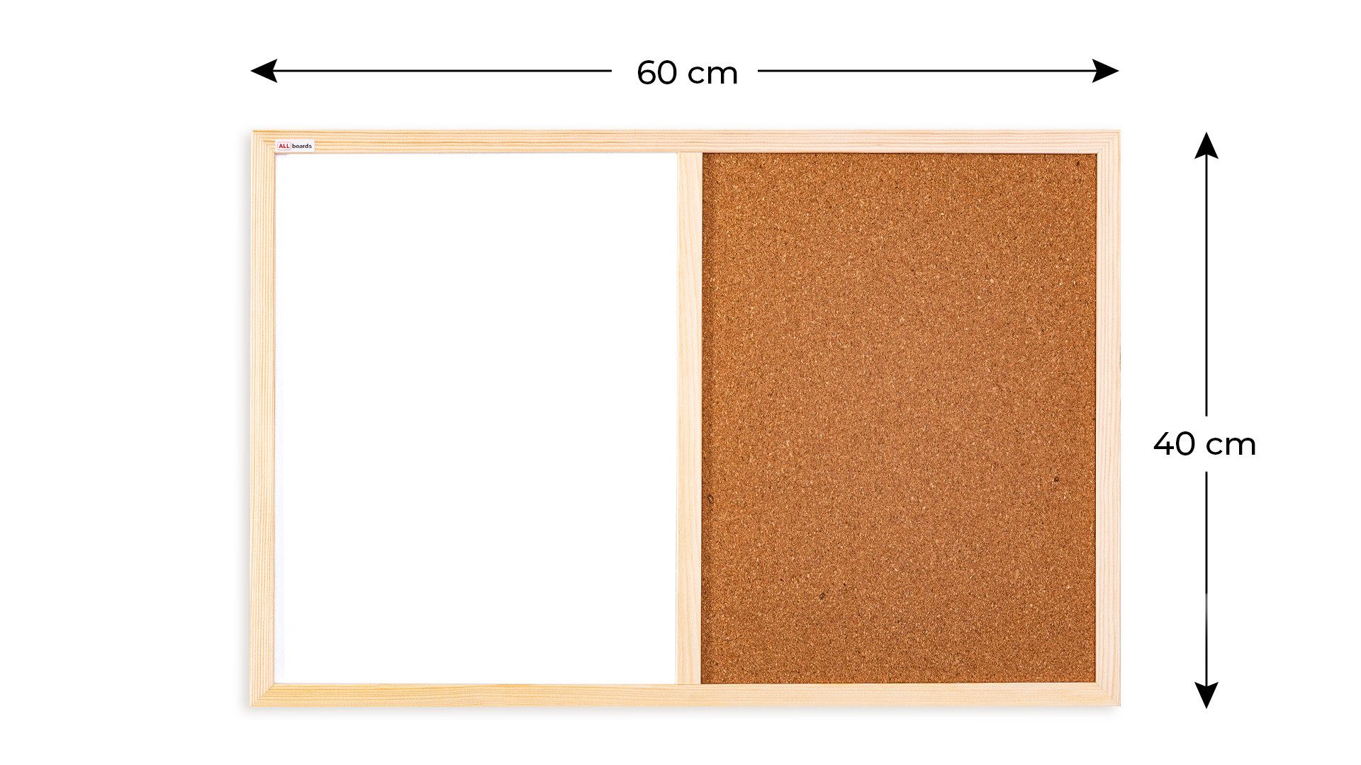 ALLboards Tafel ALLboards Kombi-Tafel Kork-Magnettafel 90×60 günstig online kaufen