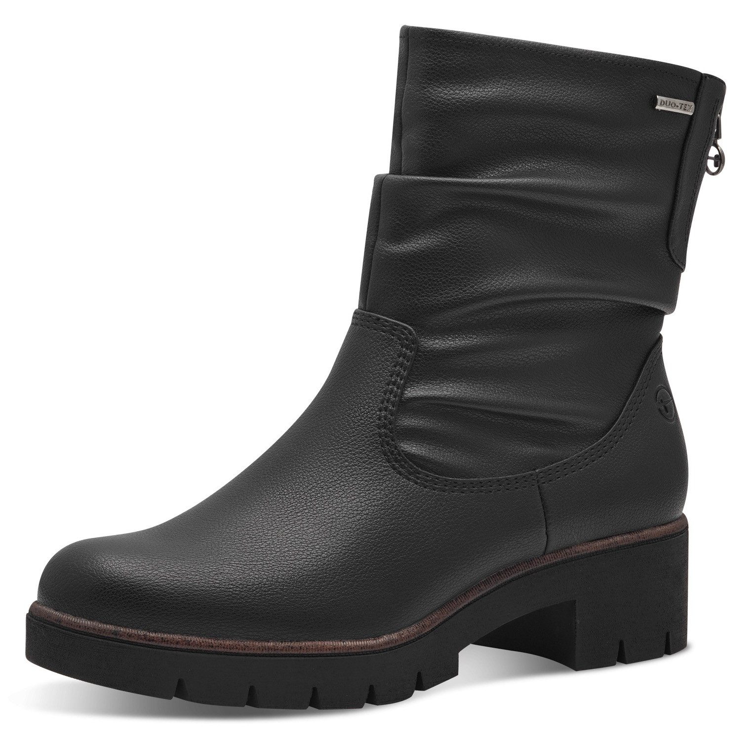 Tamaris Winterstiefelette, Blockabsatz, Winterboots mit Falten günstig online kaufen