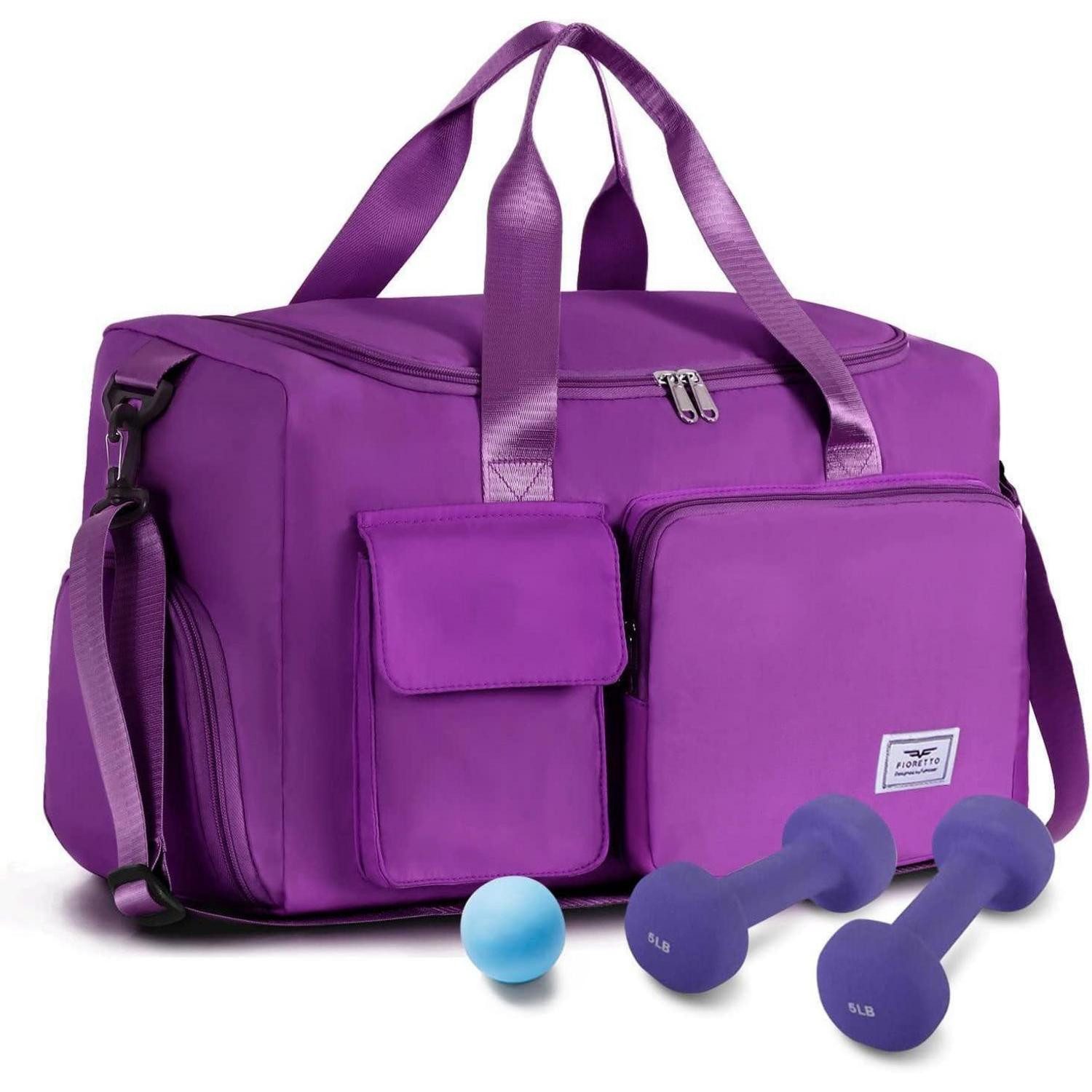 Sporttasche 35L Damen Sporttasche Faltbare Reisetasche mit Schuhfach und Nassfach