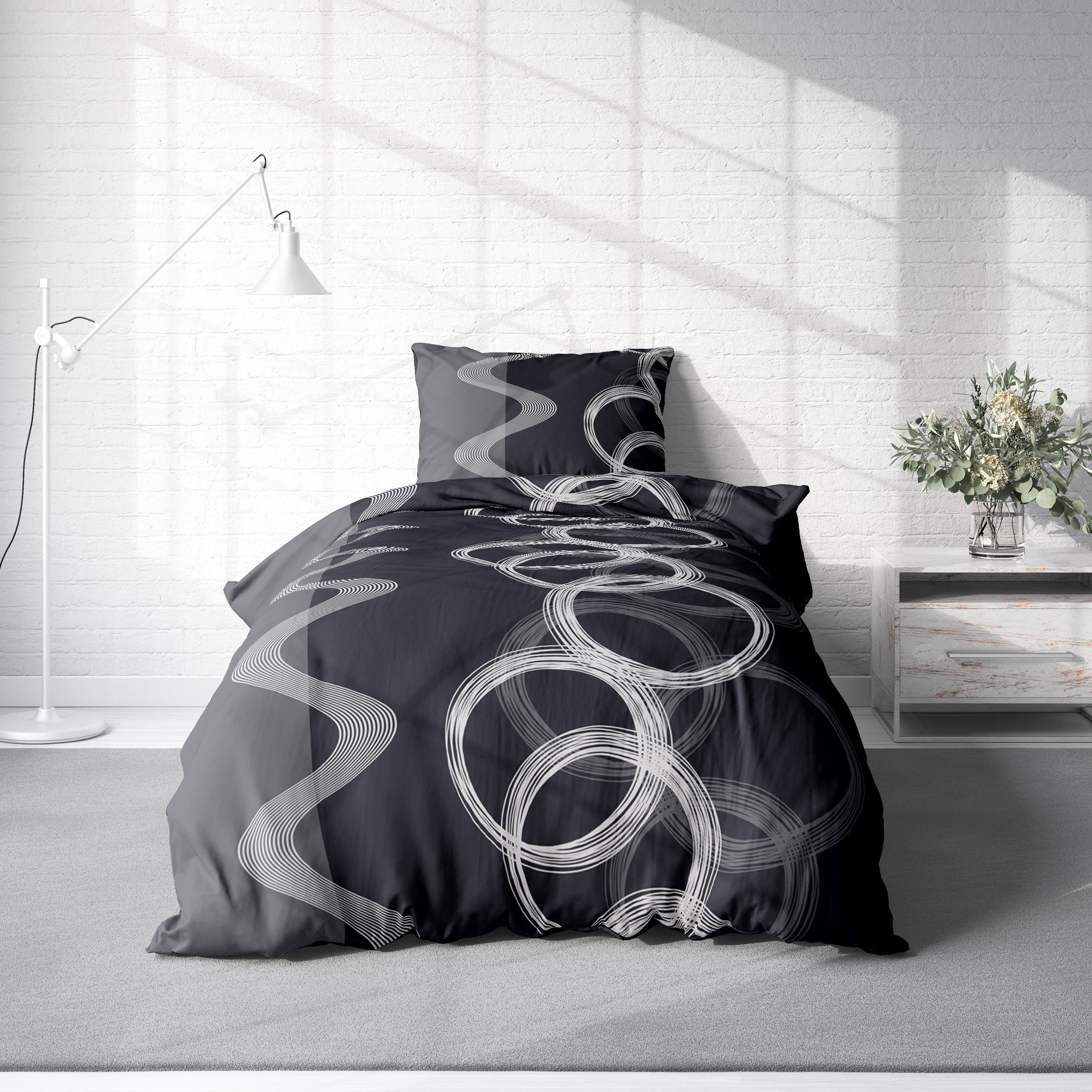 One Home Bettwäsche Kreise, Renforcé, 4 teilig, Baumwolle, modern und Kreis günstig online kaufen