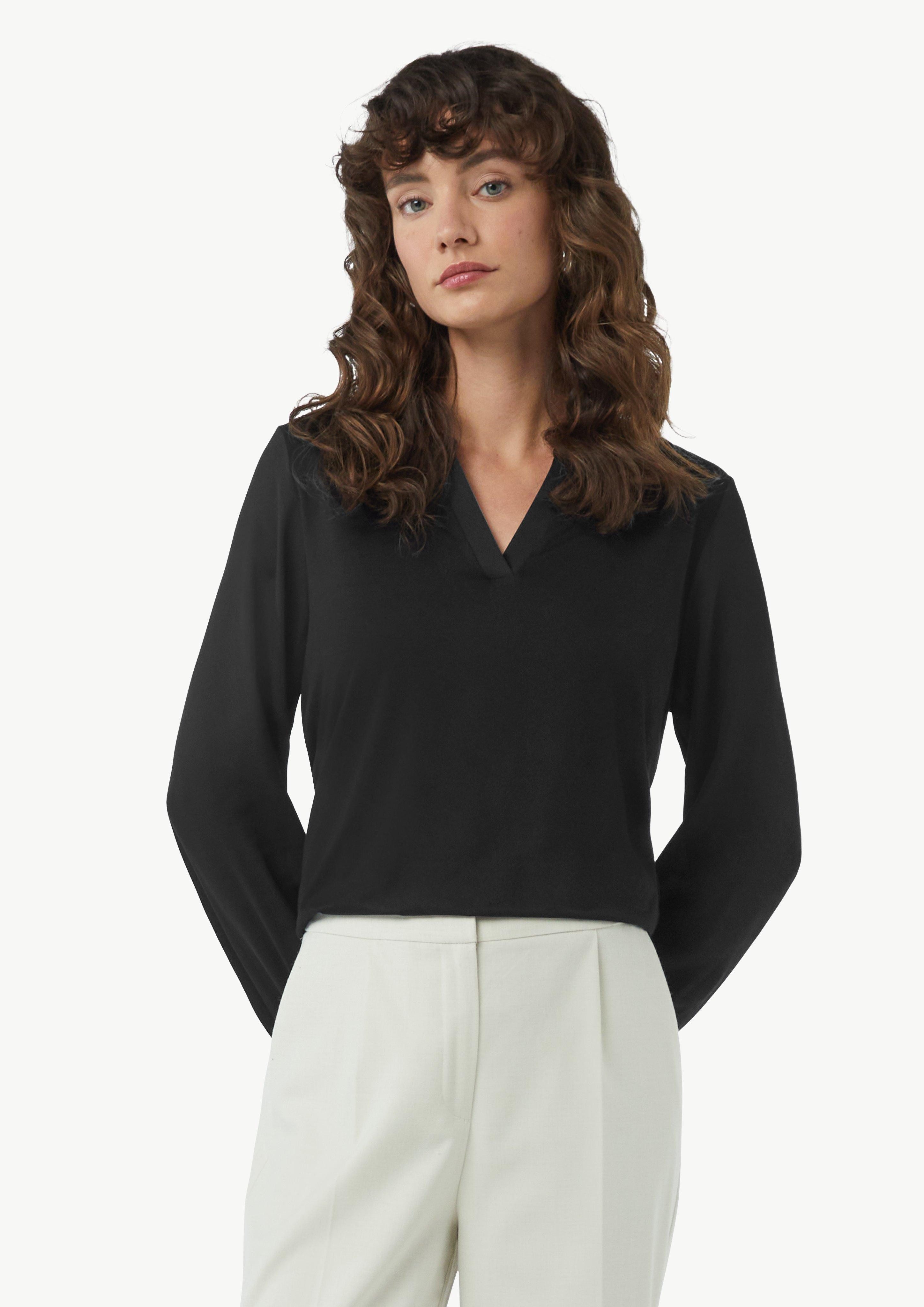 Langarmshirt Jersey-Bluse im Fabricmix