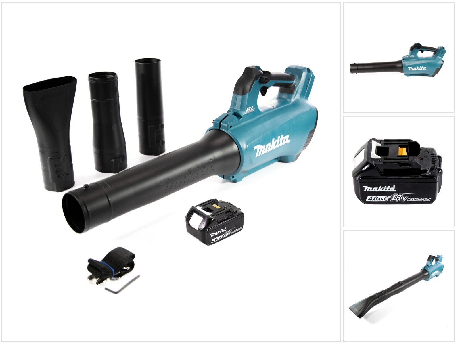 Makita Akku-Laubbläser DUB 184 M1 Akku Gebläse 18 V Brushless + 1x Akku 4,0 Ah