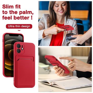 CoolGadget Handyhülle Rot als 2in1 Schutz Cover Set für das Apple iPhone 13 6,1 Zoll, 2x 9H Glas Display Schutz Folie + 1x TPU Case Hülle für iPhone 13