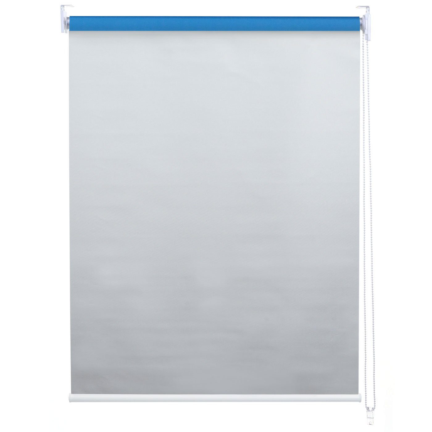 Kettenzug Seitenzugrollo Thermobarriere inkl. Stufenlose MCW-D52-100x160, verschraubt, Bohrmontage, Bedienung, MCW, Kindersicherung, blickdicht, blau abdunkelnd,