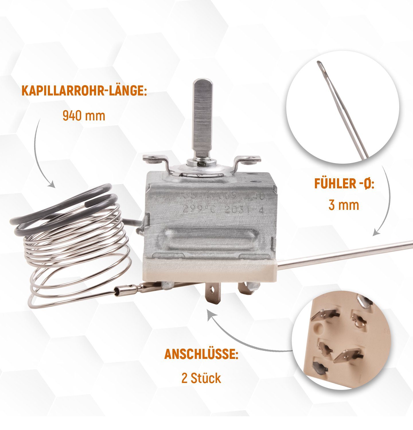 VIOKS Thermodetektor Thermostat Ersatz für Amica 8032828 EGO 55.17069.140