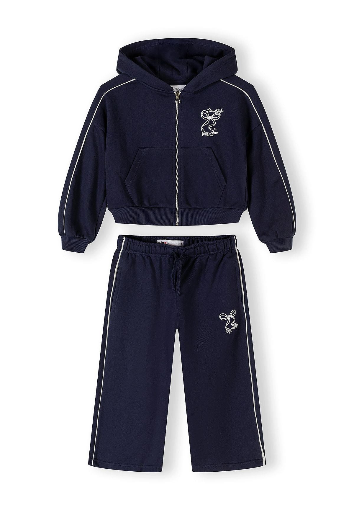 MINOTI Jogginganzug für Mädchen, Trainingsanzug mit Sweatjacke und weitem Bein (Set, 2-tlg., Sweatjacke, Hose)