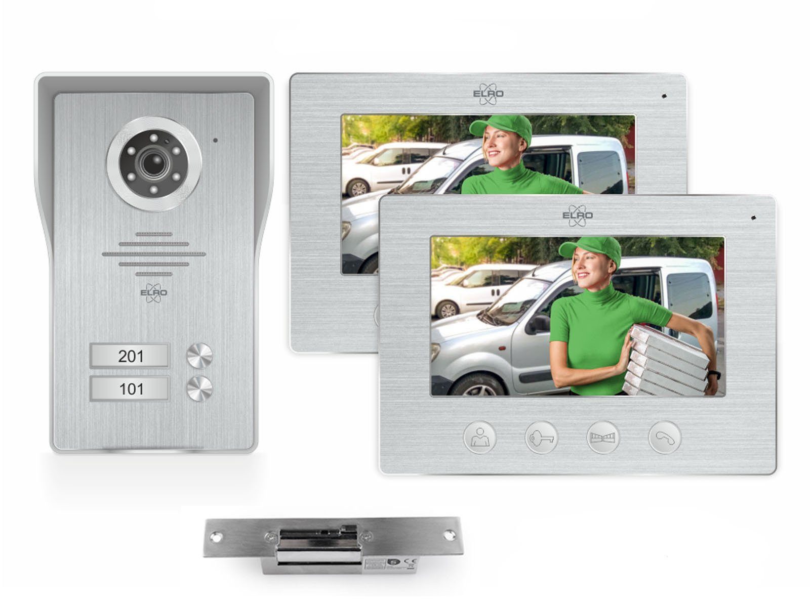 Elro Smart Home Familien-Haus Türöffner & Außenbereich, (Innenbereich, Türklingel Freisprechanlage Kamera) Haustürklingel 2 IP