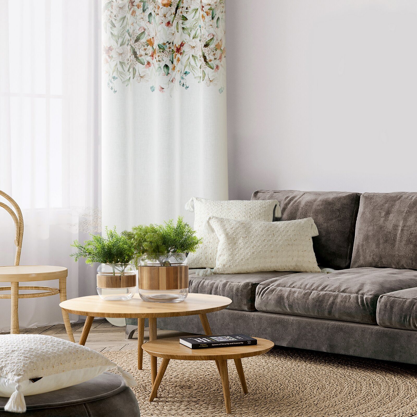 Eurofirany Gardine Landhaus Gardinen mit Blumenmuster günstig online kaufen
