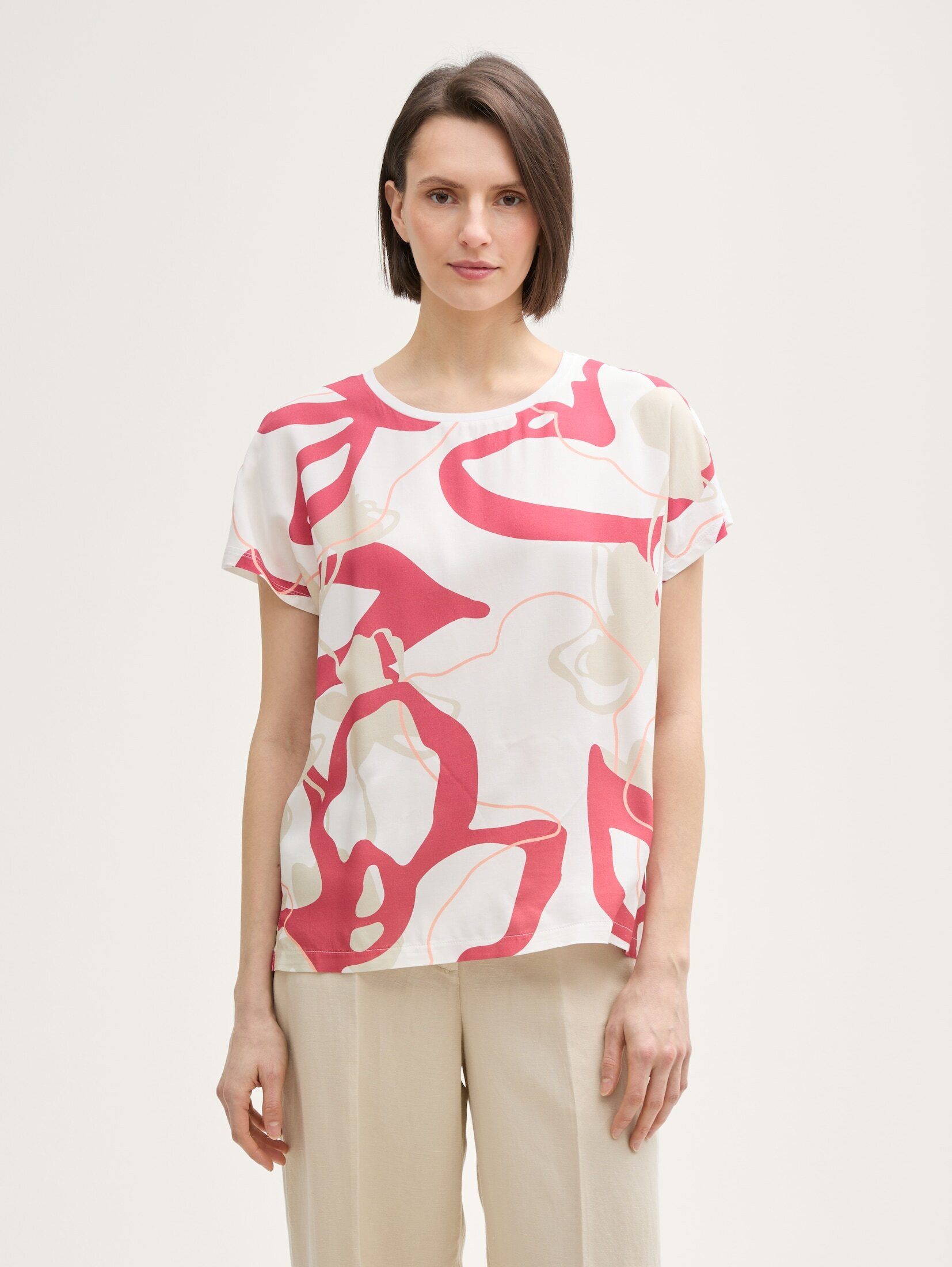 TOM TAILOR T-Shirt T-Shirt im Material-Mix günstig online kaufen