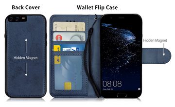 MyGadget Handyhülle Flip Case Klapphülle für Huawei P10, Magnetische Hülle aus Kunstleder Klapphülle Kartenfach Schutzhülle