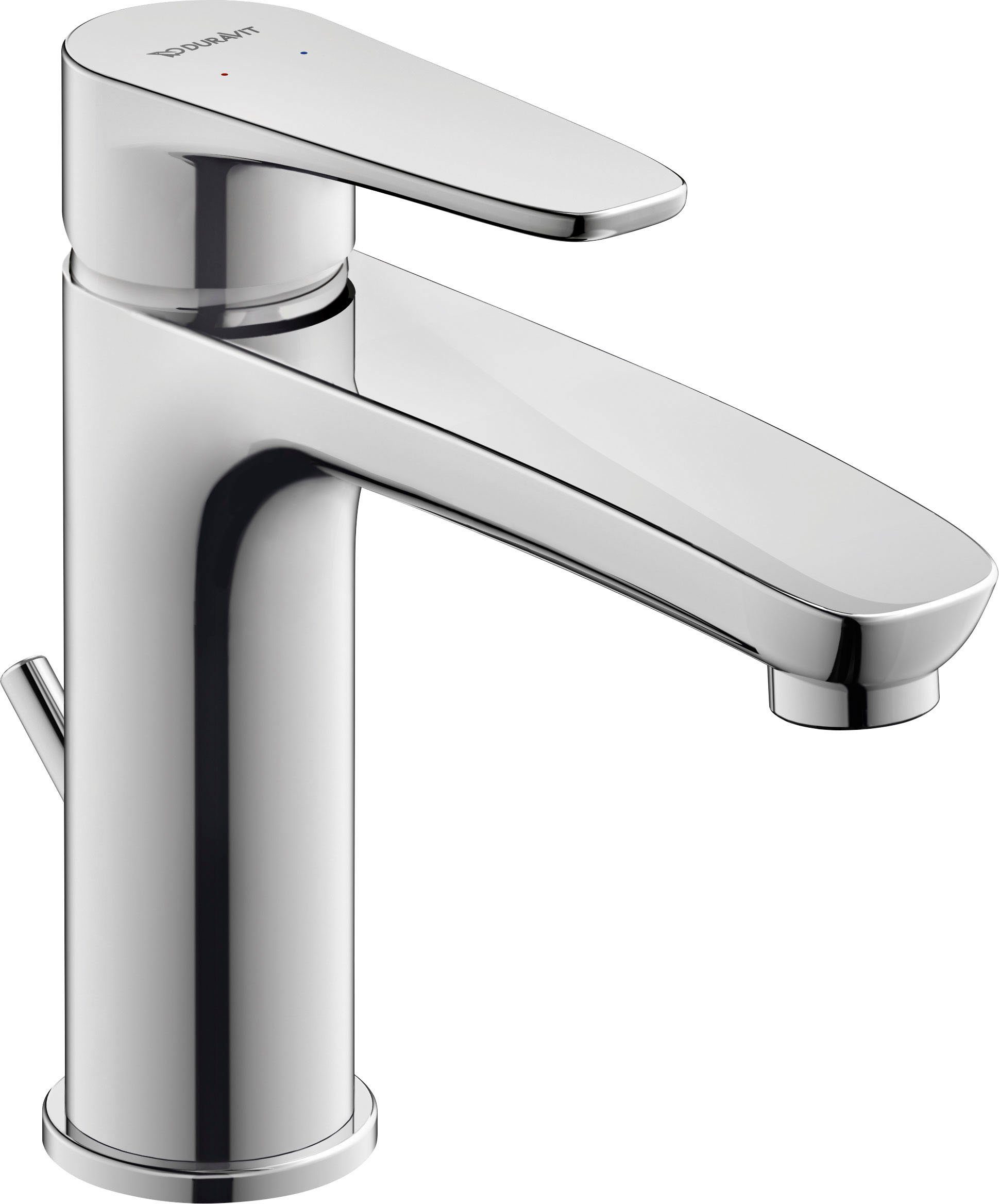 Duravit Waschtischarmatur B.1 Waschtischmischer, Größe M, mit Zugstangen-Ablaufgarnitur mit AquaControl und AirPlus, Ausladung 13,9 cm, Chrom