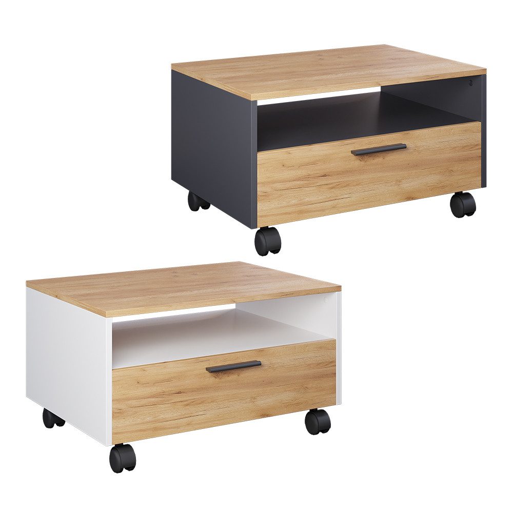 Vicco Beistelltisch Bibo, Anthrazit/Goldkraft Eiche, 70 x 52.4 cm (1-St)