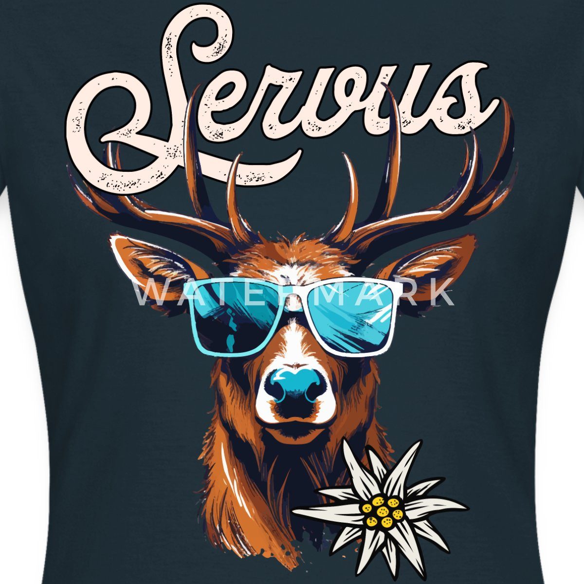 Spreadshirt T-Shirt Servus Hirsch Mit Sonnenbrille Oktoberfest Frauen T-Shirt (1-tlg) Slim Fit, fällt klein aus – Bild 2 von 5