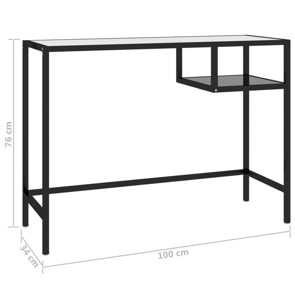 Schreibtisch aus Schwarz in möbelando (LxBxH: Stahlrahmen 3006258 cm), Glas mit 36x100x74