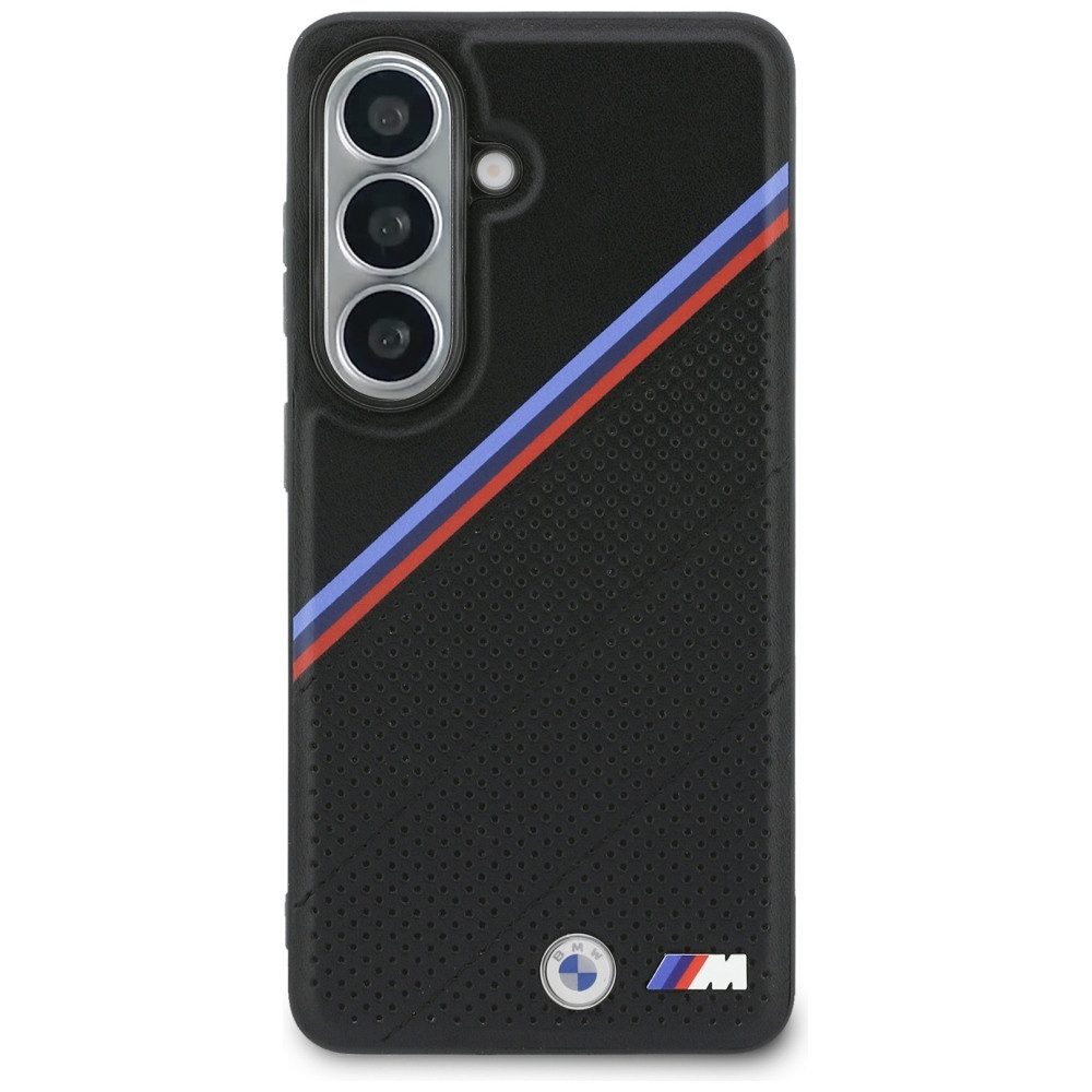 BMW Handyhülle MagSafe Hülle Galaxy S26 Kunstleder schwarz Tricolor Logo Metall 6,3 Zoll, Kantenschutz