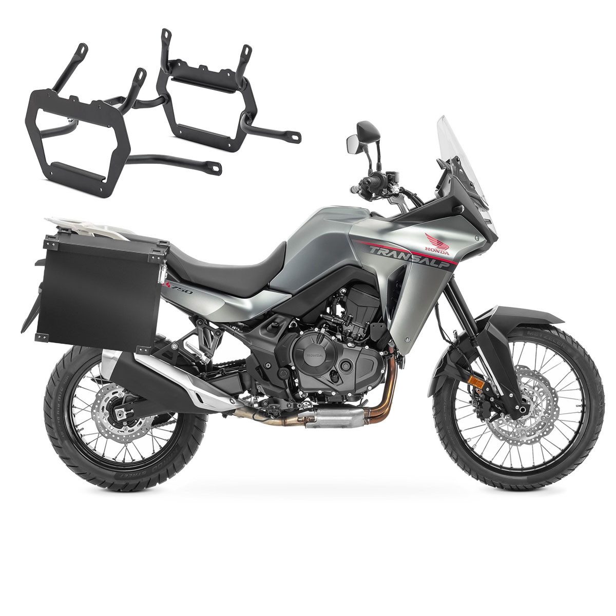 Bagtecs Kofferset Set Alukoffer + Kofferträger passend für Honda Transalp XL 750 23-25 A