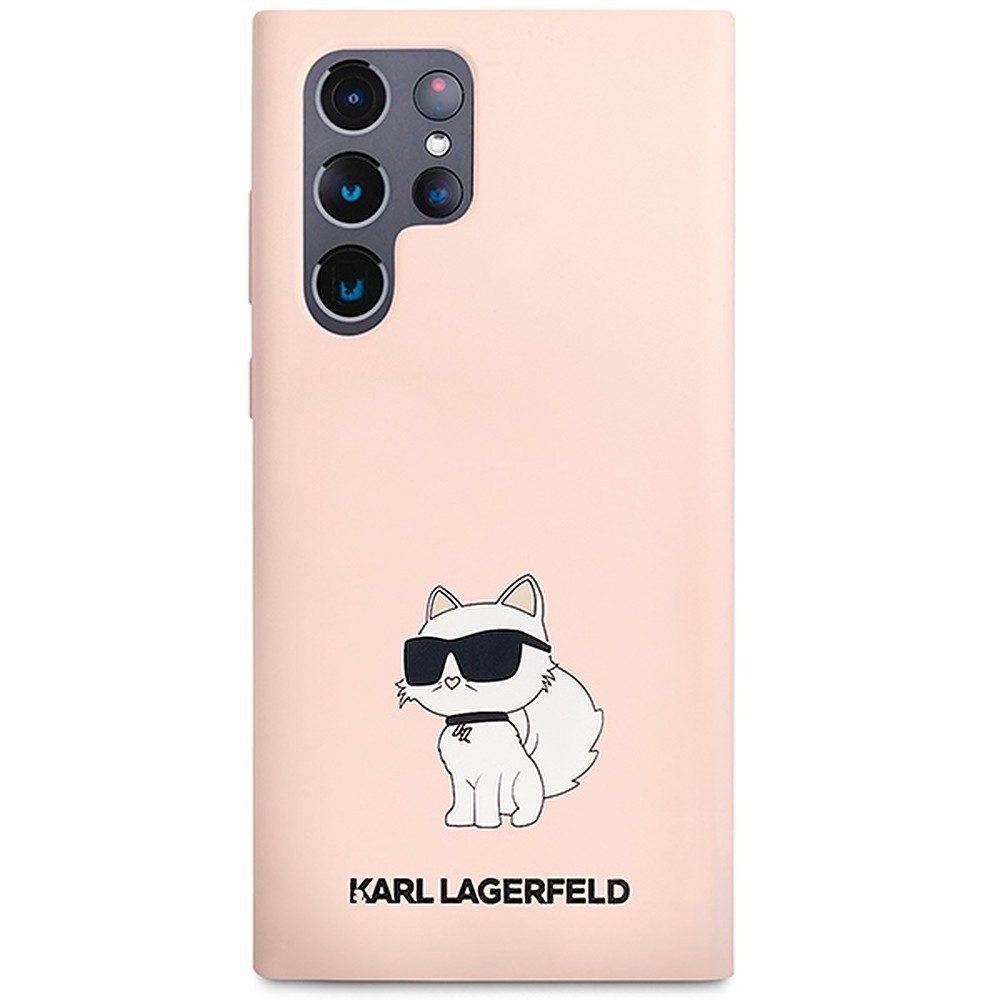 KARL LAGERFELD Handyhülle Schutzhülle Smartphonehülle Rückschale 6,8 Zoll, Silikon, Mikrofaser-Futter, Choupette-Motiv, passgenau