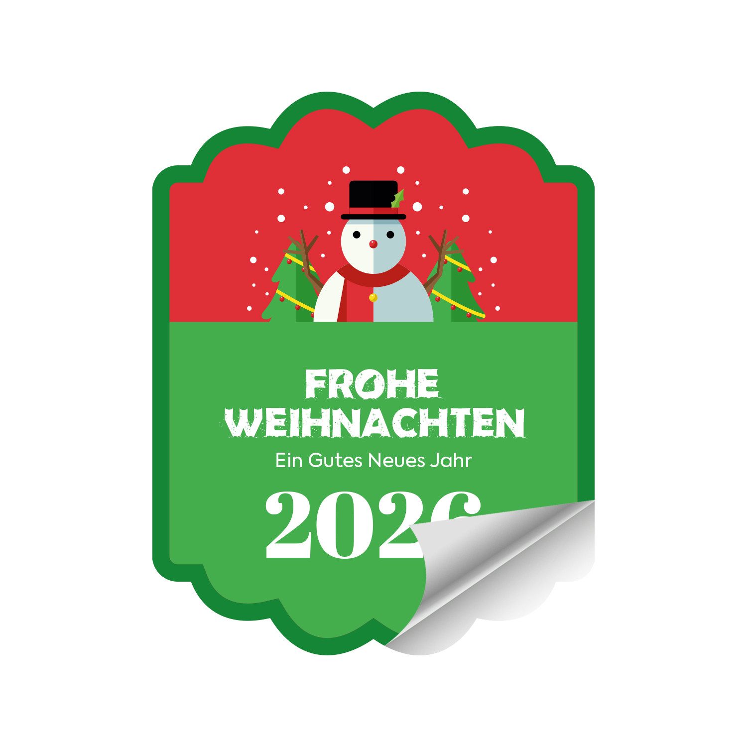 PrintGoing Aufkleber Weihnachtsaufkleber–Frohe Weihnachten, selbstklebend und bunt, 60 Stüc, Bunte Weihnachtsmotive, 9 verschiedene Muster, 60 Stück
