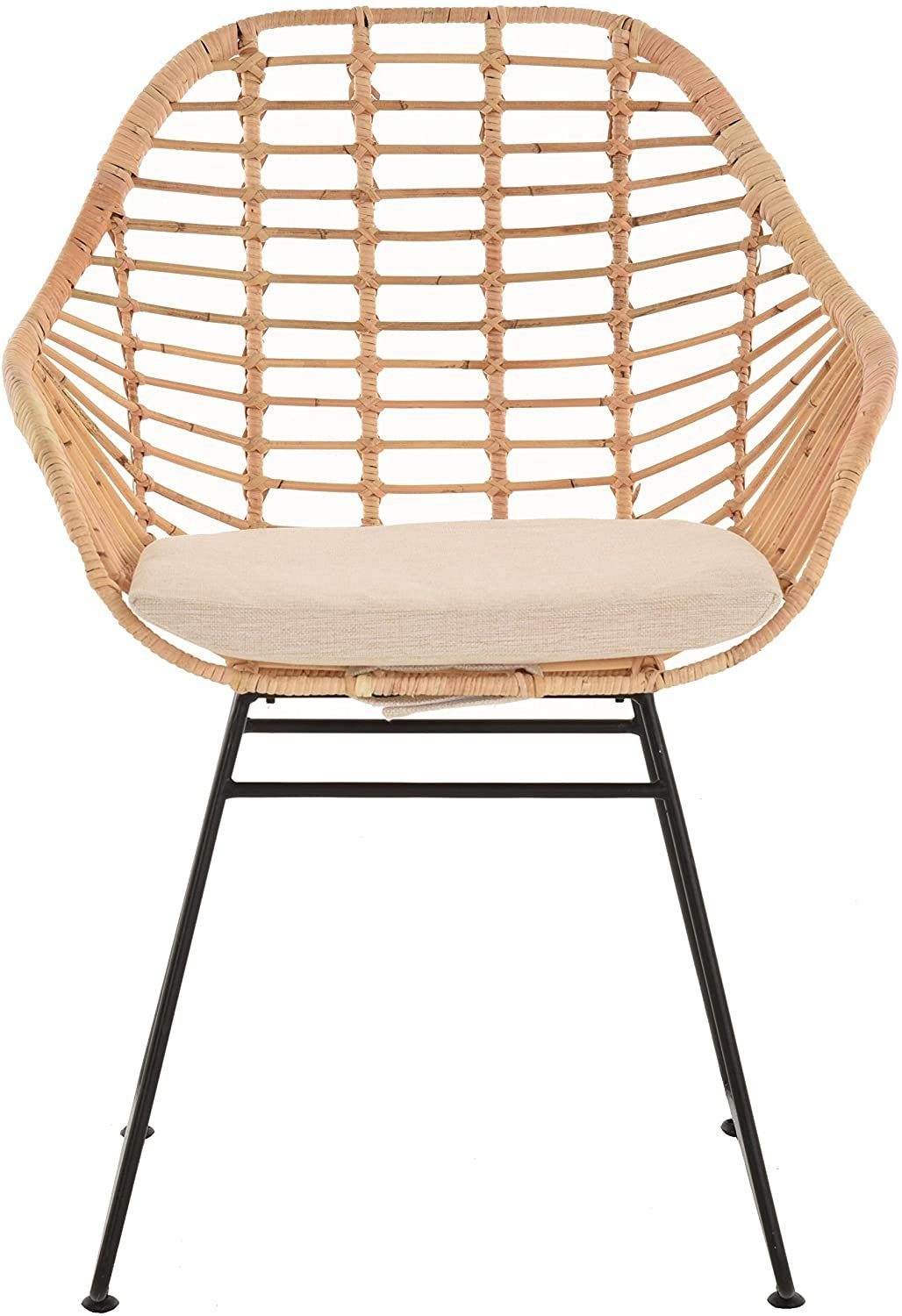 Krines Home Esszimmersessel Rattan Retro Sessel günstig online kaufen