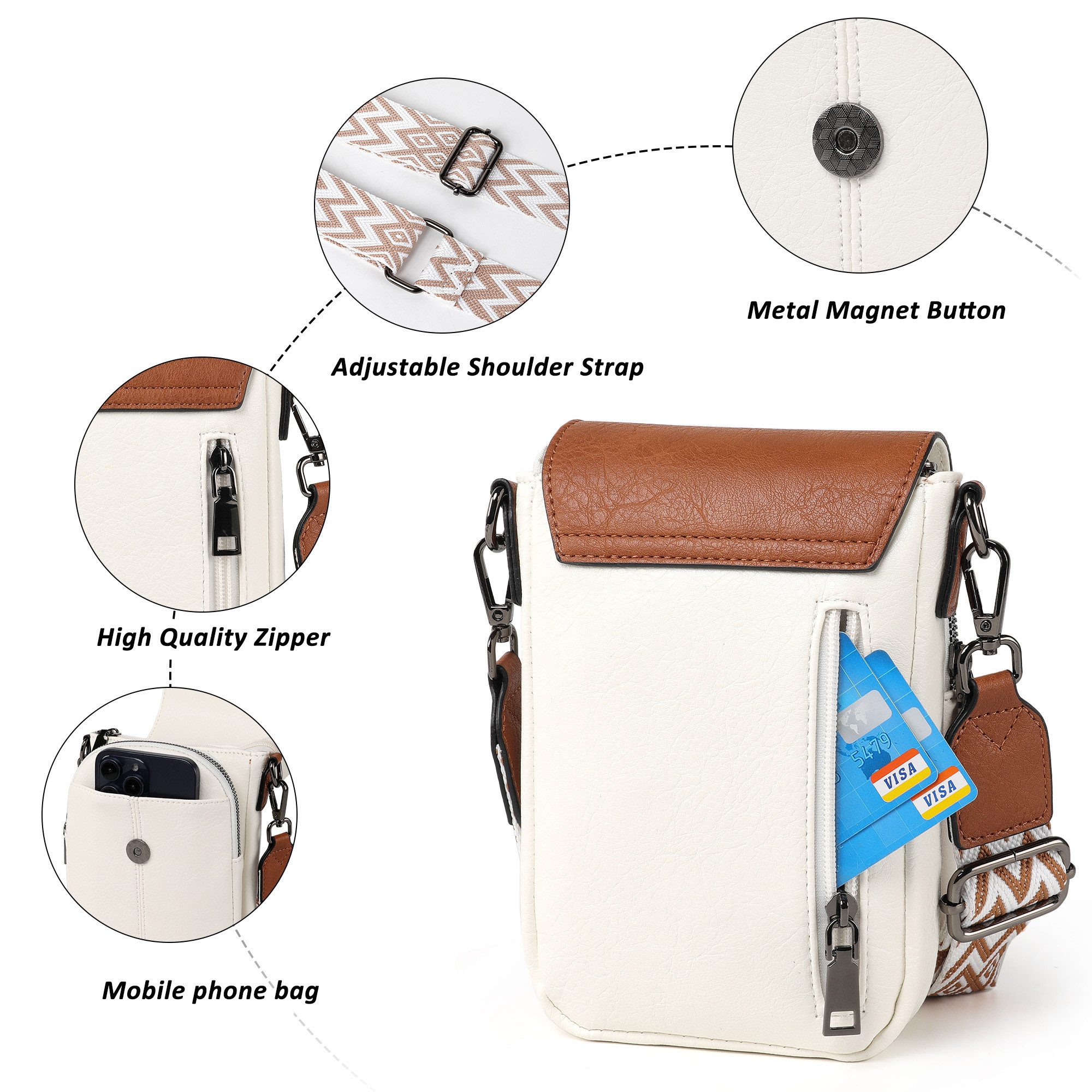 TAN.TOMI Umhängetasche Damen Handy Crossbody Bag Handytasche zum Umhängen Damen Klein, Ciryrucksack damen, für Pendeln Reise Campus Sport Rucksäcke