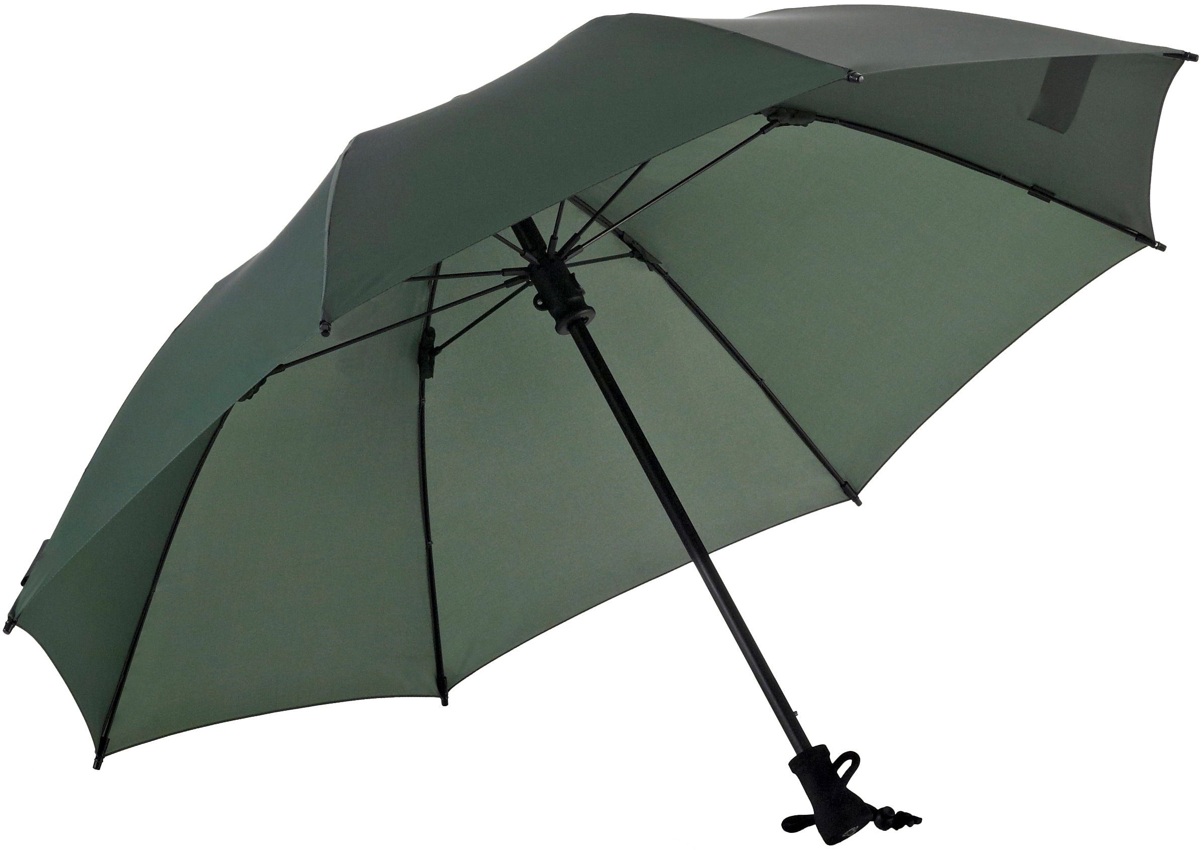 EuroSCHIRM® Stockregenschirm birdiepal® outdoor, extra stabil, mit Schultertragegurt und integriertem Kompass olivgrün | Stockschirme