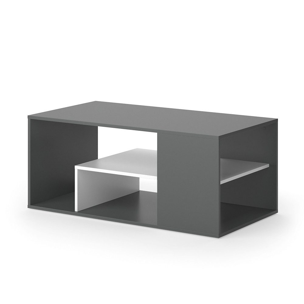 Vicco Couchtisch Edgar, Anthrazit/Weiß, 110 x 59 cm (1-St)