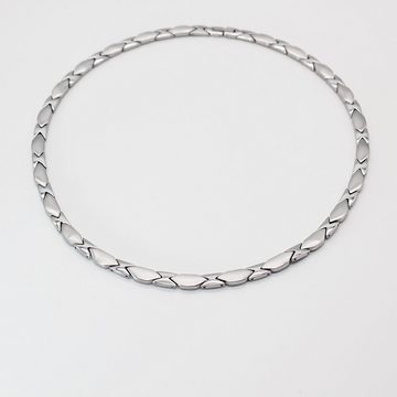 ELLAWIL Collier Edelstahlkette Damenhalskette Schmuckset Collier & Armband Halskette (aus silberfarbenen Edelstahl, Kettenlänge 48 cm, Armbandlänge 20 cm, Breite 6 mm), inklusive Geschenkschachtel