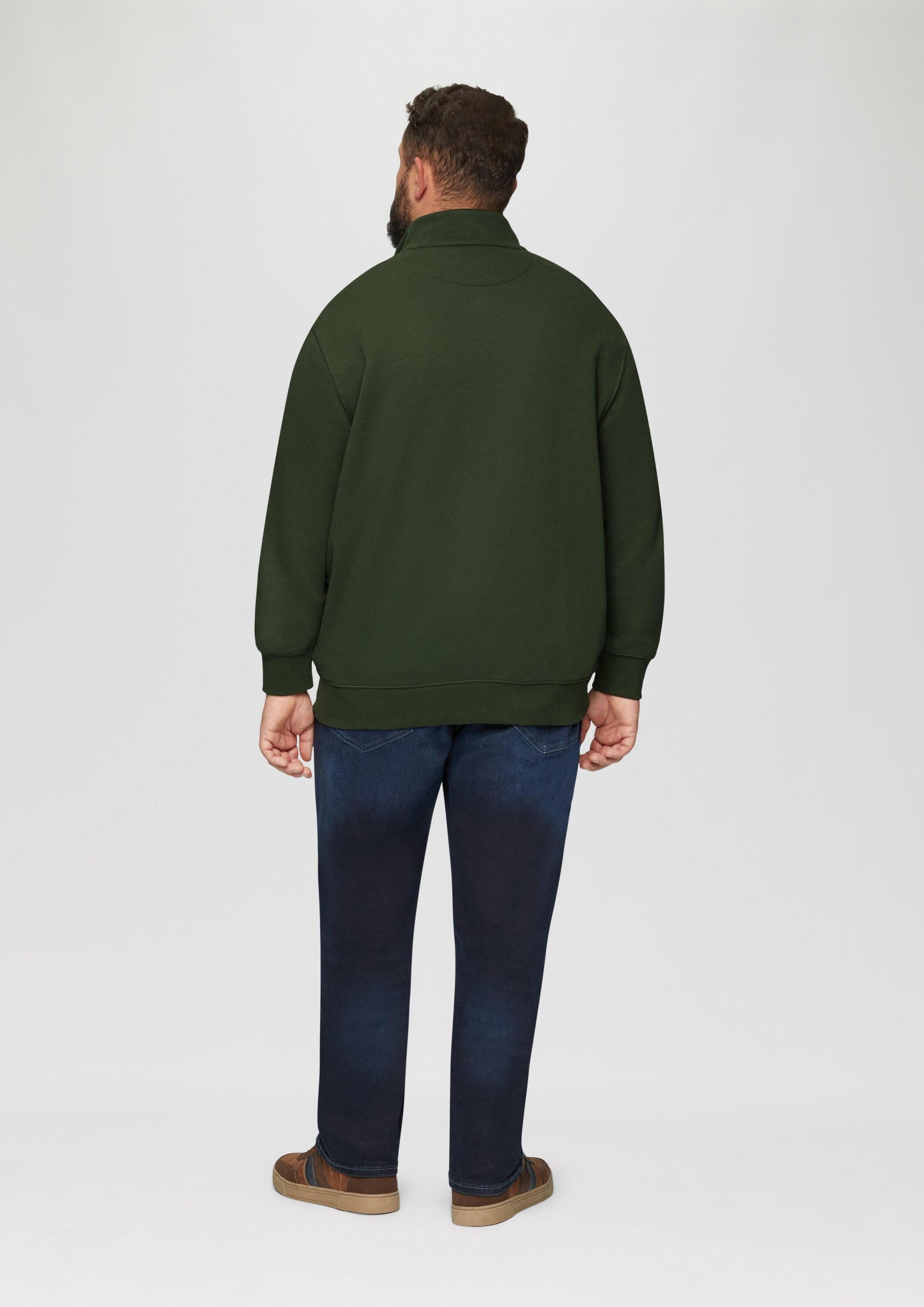 s.Oliver Sweatjacke Sweatshirt Jacke Sweatjacke mit Stehkragen