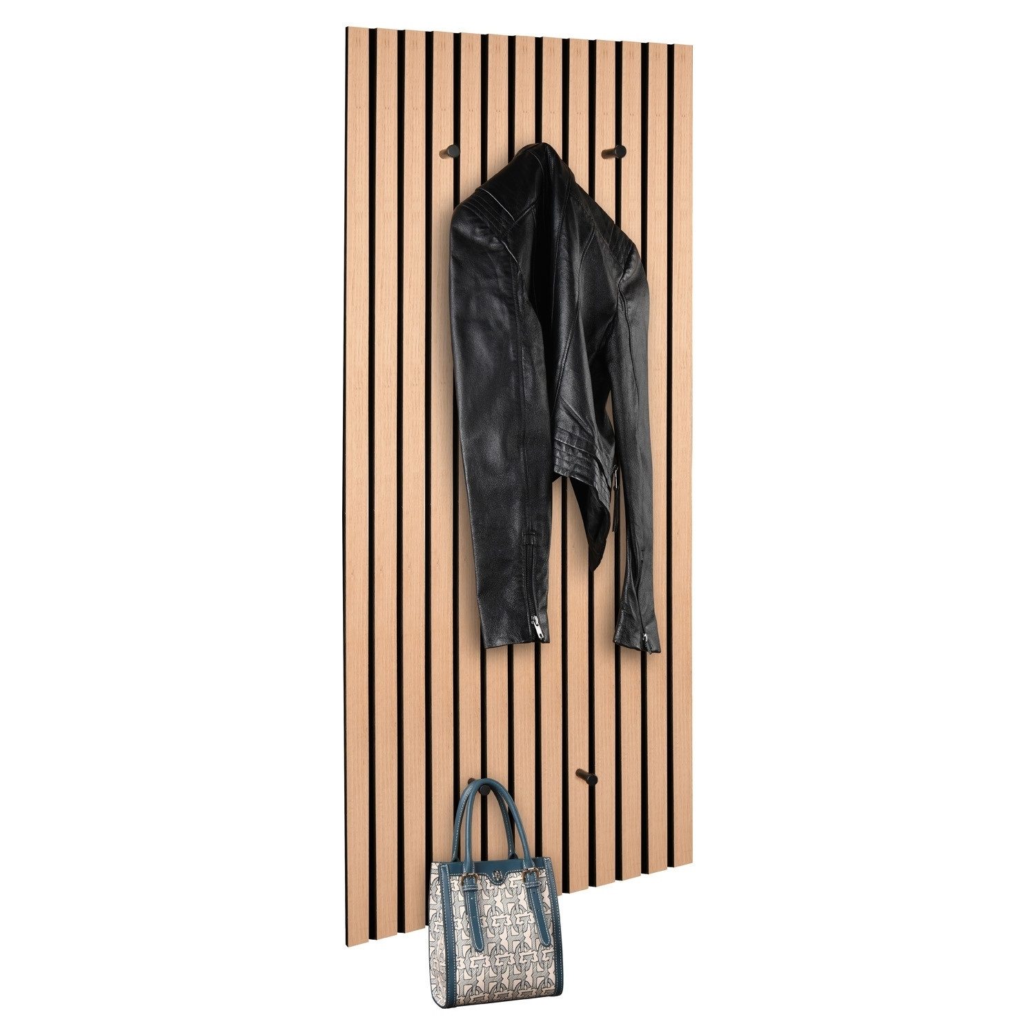 MIRRORS AND MORE Garderobenpaneel GRACE, 50 x 125 cm, Artisan Eiche Dekor, mit 5 Haken