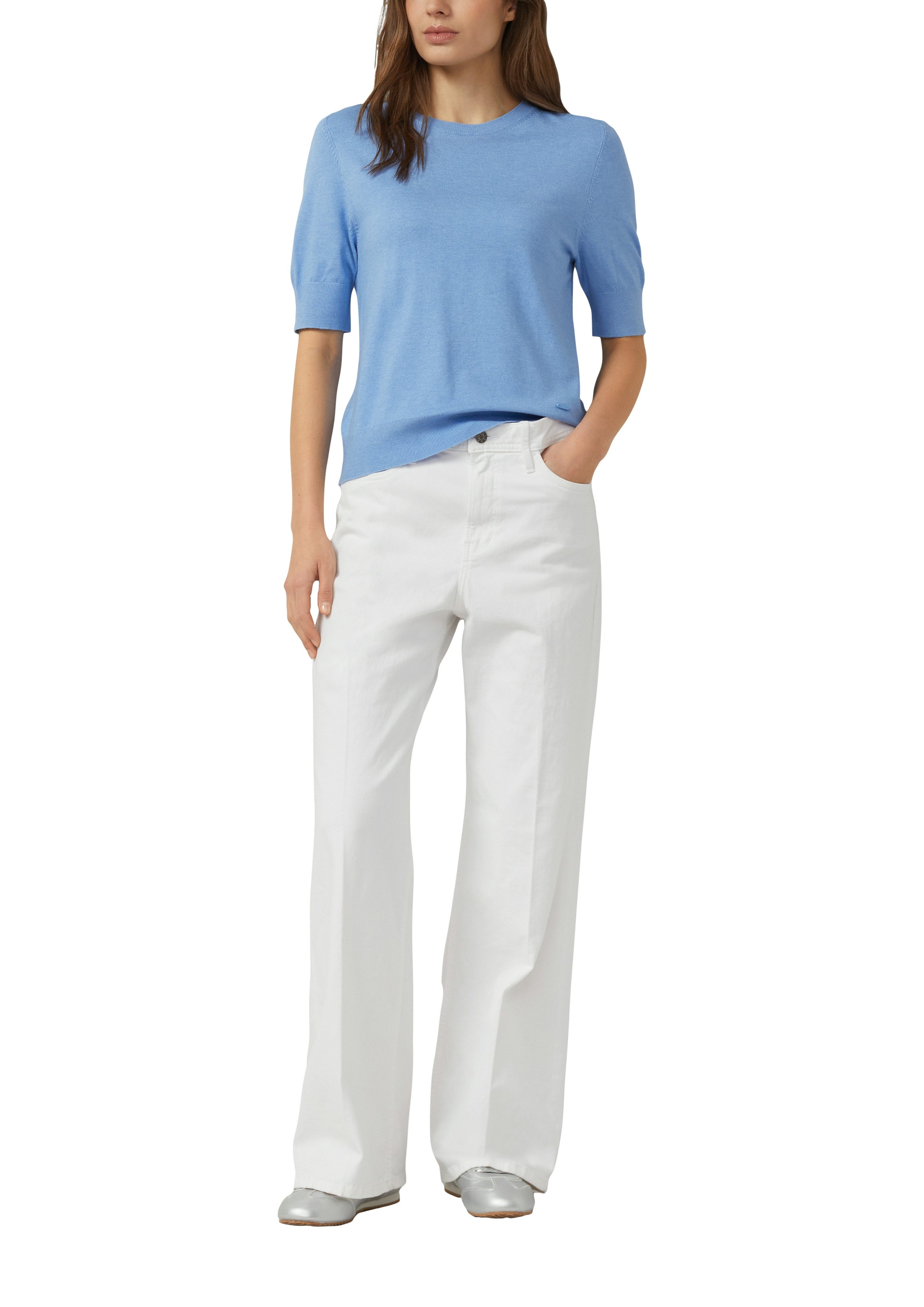 s.Oliver Strickpullover Halbarm-Strick mit Viskose