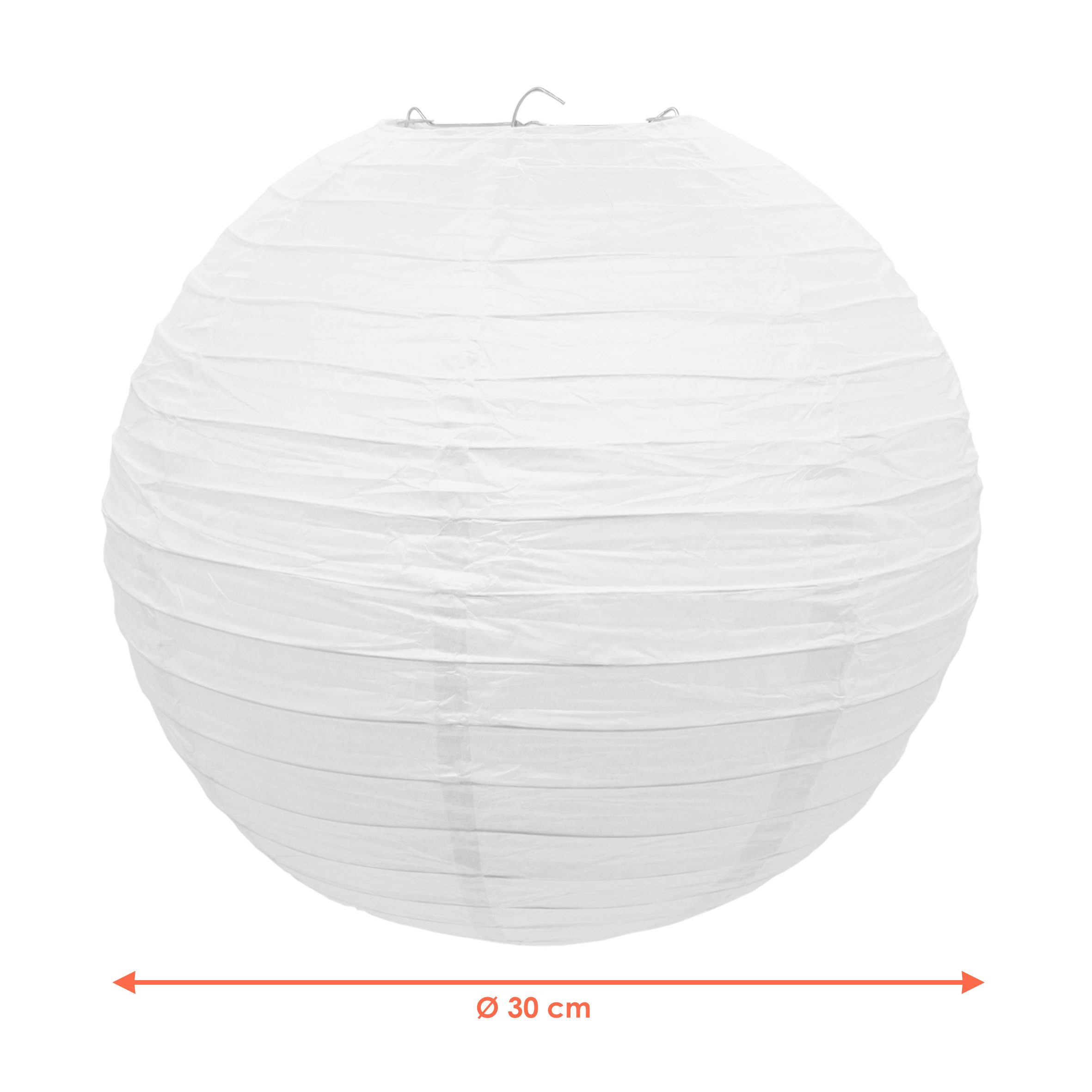 Spetebo Papierlaterne Papier Lampion in weiß zum Hängen - Größe und Menge wählbar, Deko Papierlaterne im Bamboo Style