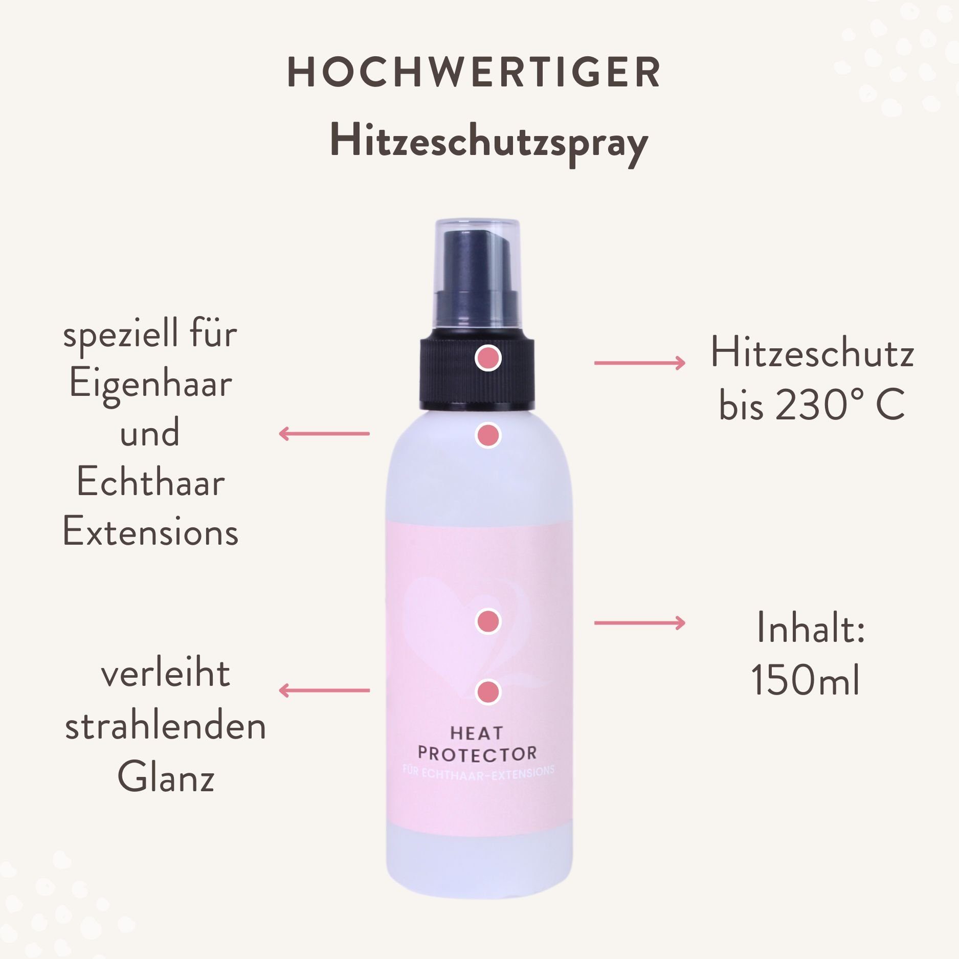 hair2heart Echthaar-Extension Hitzeschutzspray für Extensions 150ml