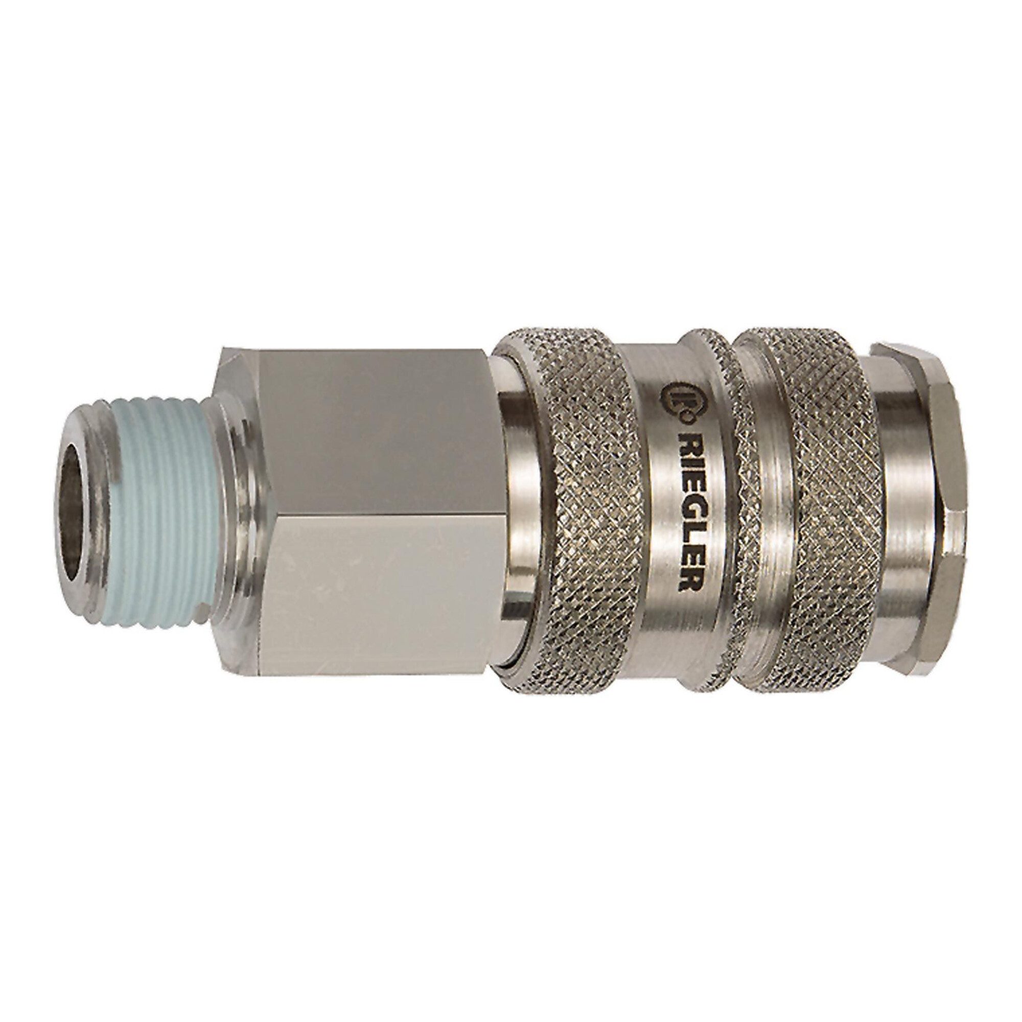 RIEGLER Schlauchverschraubung Riegler Schnellverschlusskupplung NW 10, Stahl / Messing vern., R 1/2