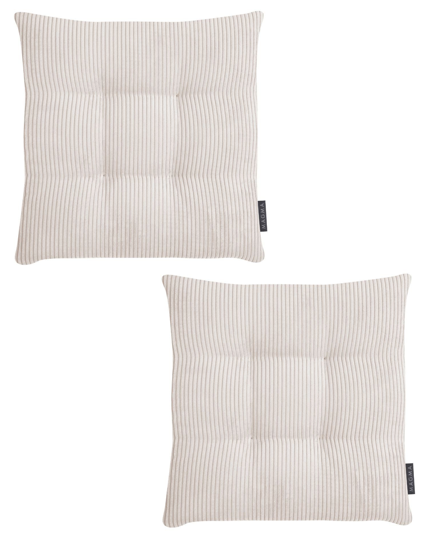 Magma Heimtex Stuhlkissen 2er Set Inga Stuhlkissen Sitzkissen ca. 35x35x5 cm Cordstoff, gestreift trendiger Cord Look