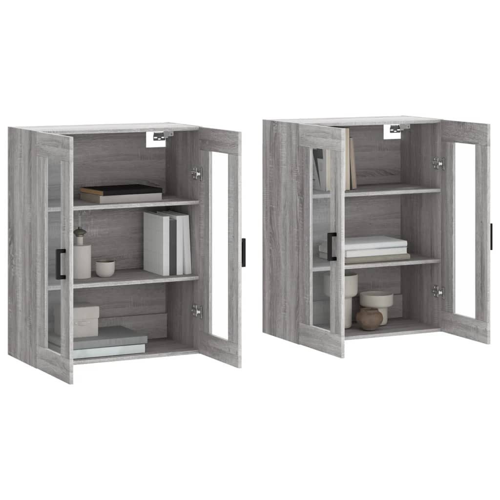 vidaXL Sideboard Wandschränke 2 Stk. Grau günstig online kaufen