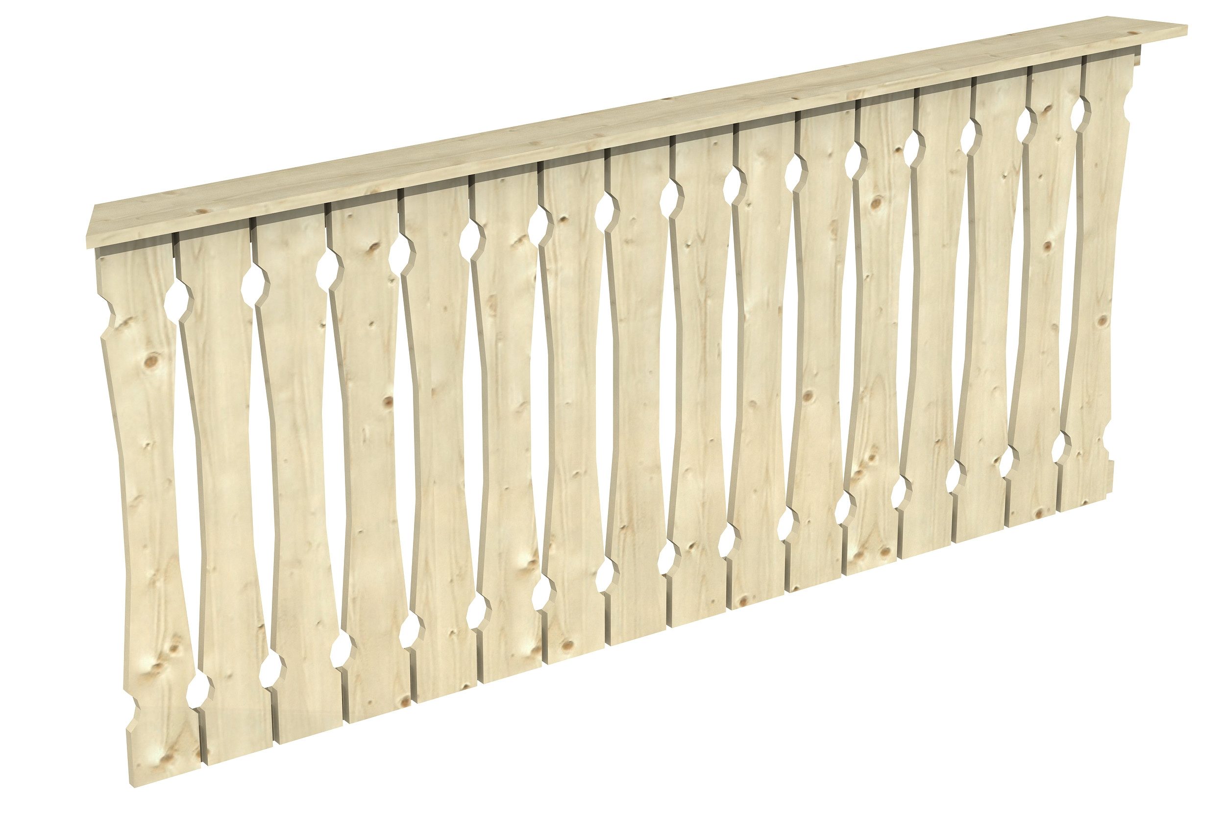 Skanholz Brüstungsgeländer Balkonschalung, 210 cm Länge, 96 cm Höhe
